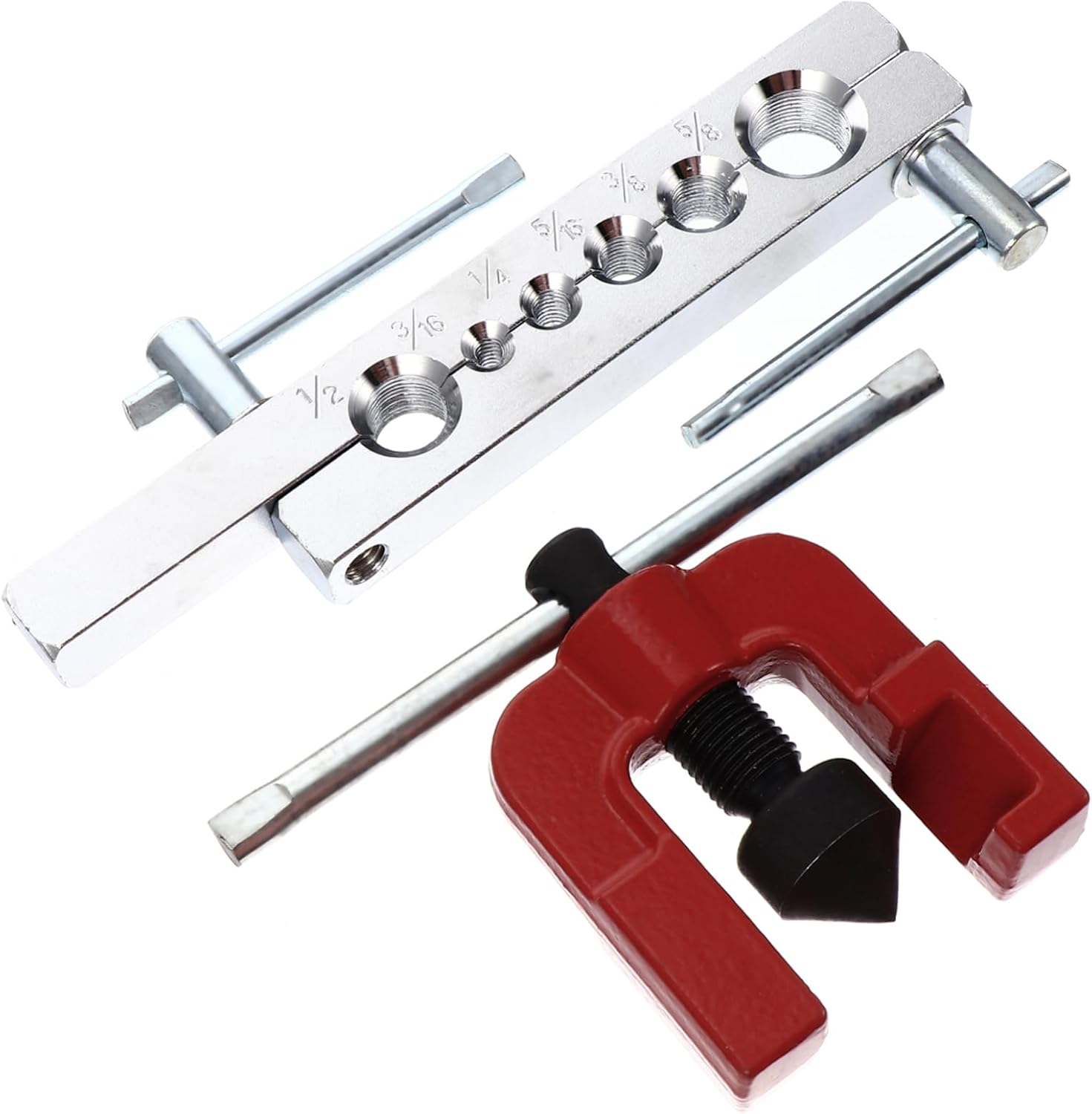 Gatuida 45degree Heavy Duty Dies Flaring Tool Kit for Mild Tubing for Brake Lines and Plumbing Repairs