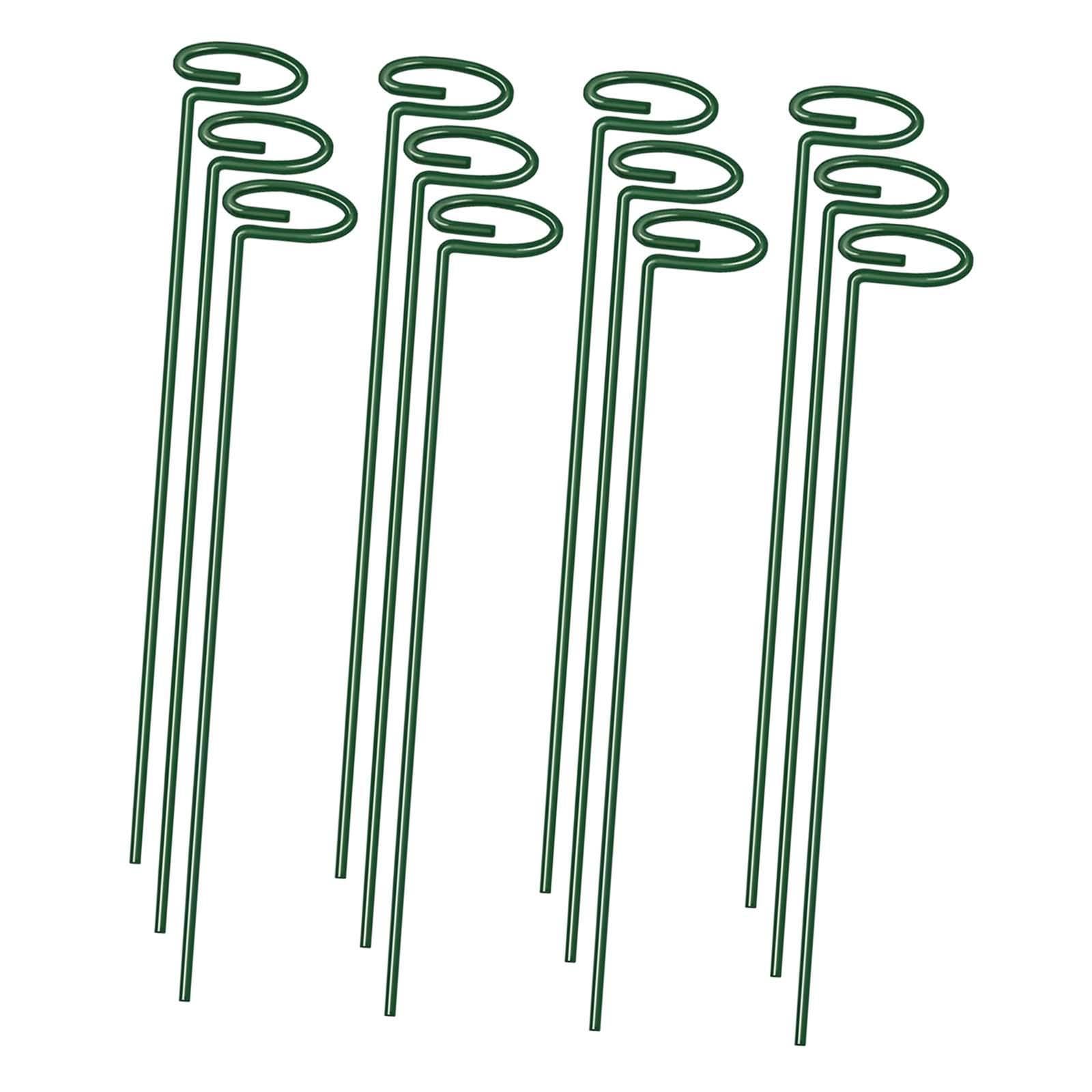 12 Pièces Tuteurs Plantes Supports Tiges Anneaux Fer Renforcé Installation Simple pour Pots Fleurs Tomates Marigold Utilisation Intérieur Extérieur, Hauteur 55cm