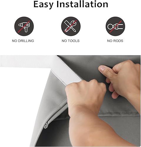 Miniatura 3 de Cortinas de puerta francesa con sensación sedosa con aislamiento térmico y reducción de ruido, cortinas opacas para puerta de vidrio y oficina (25