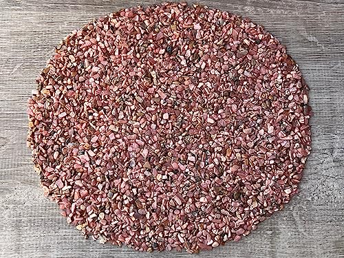Rhodochrosite Chips – Natural Mini Rhodochrosite Stones, Crushed Undrilled Rhodochrosite, Semi-Tumbled Genuine Rhodochrosite (1/8 lb)