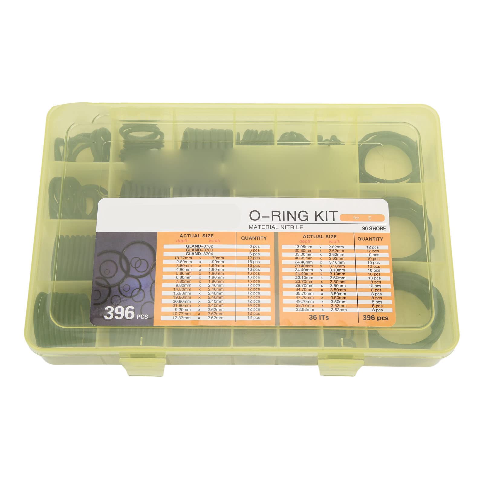 Kit D'assortiment de Joints Toriques OE Gland 3702 AC pour Pelle E, Joints en Caoutchouc de qualité Supérieure pour Pipelines et Machines