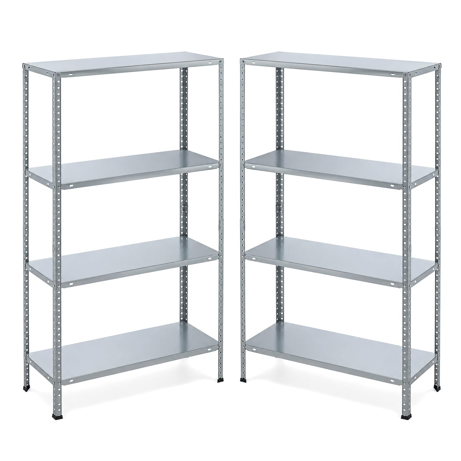 VIRSUS 2 Scaffali in Metallo a 4 Ripiani, Misura 75x30x147 cm, Metallo Galvanizzato, Montaggio Veloce, Scaffalature per Garage, Magazzino, Portata Max 180 kg -4410