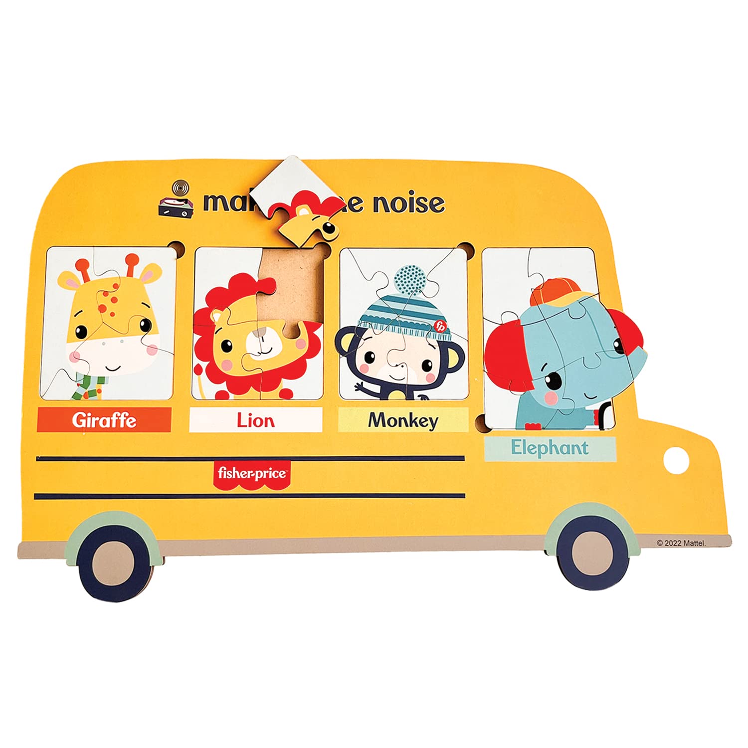 Fisher Price Animals in Bus Wooden Jigsaw Puzzle, Large Floor Puzzle Toy for Kids (B0B1Q1HZZT) Amazon Price History, Amazon Price Tracker