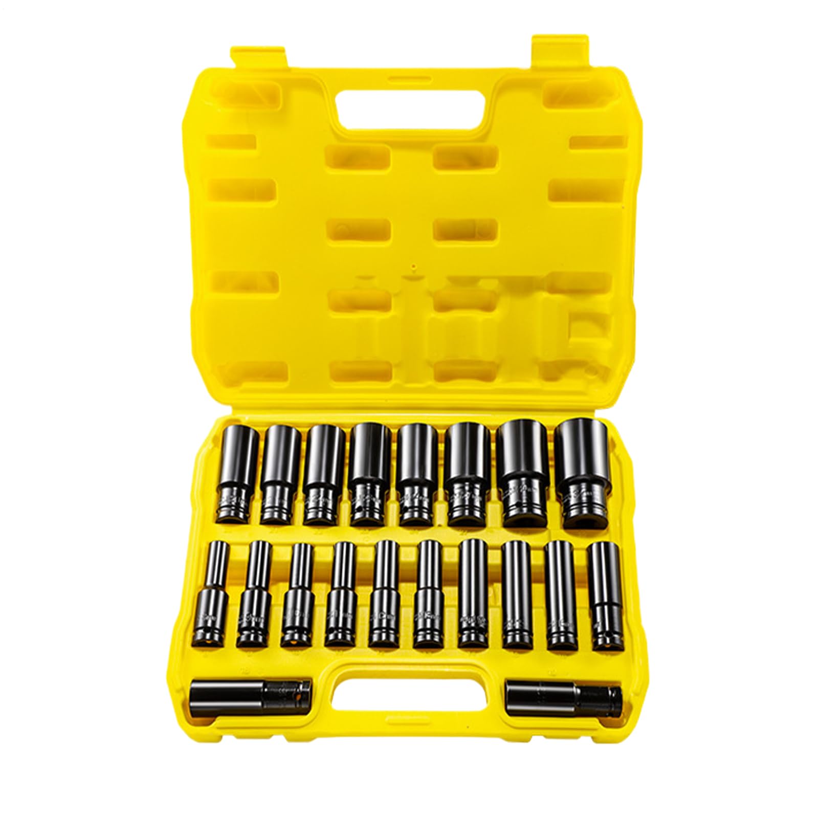 Głębokie nakrętki | Zestaw kluczy nasadowych 8-32 mm z adapterem 13 mm - 20 sztuk adaptera przedłużającego 12,7 mm do mechaniki samochodowej i napraw przemysłowych