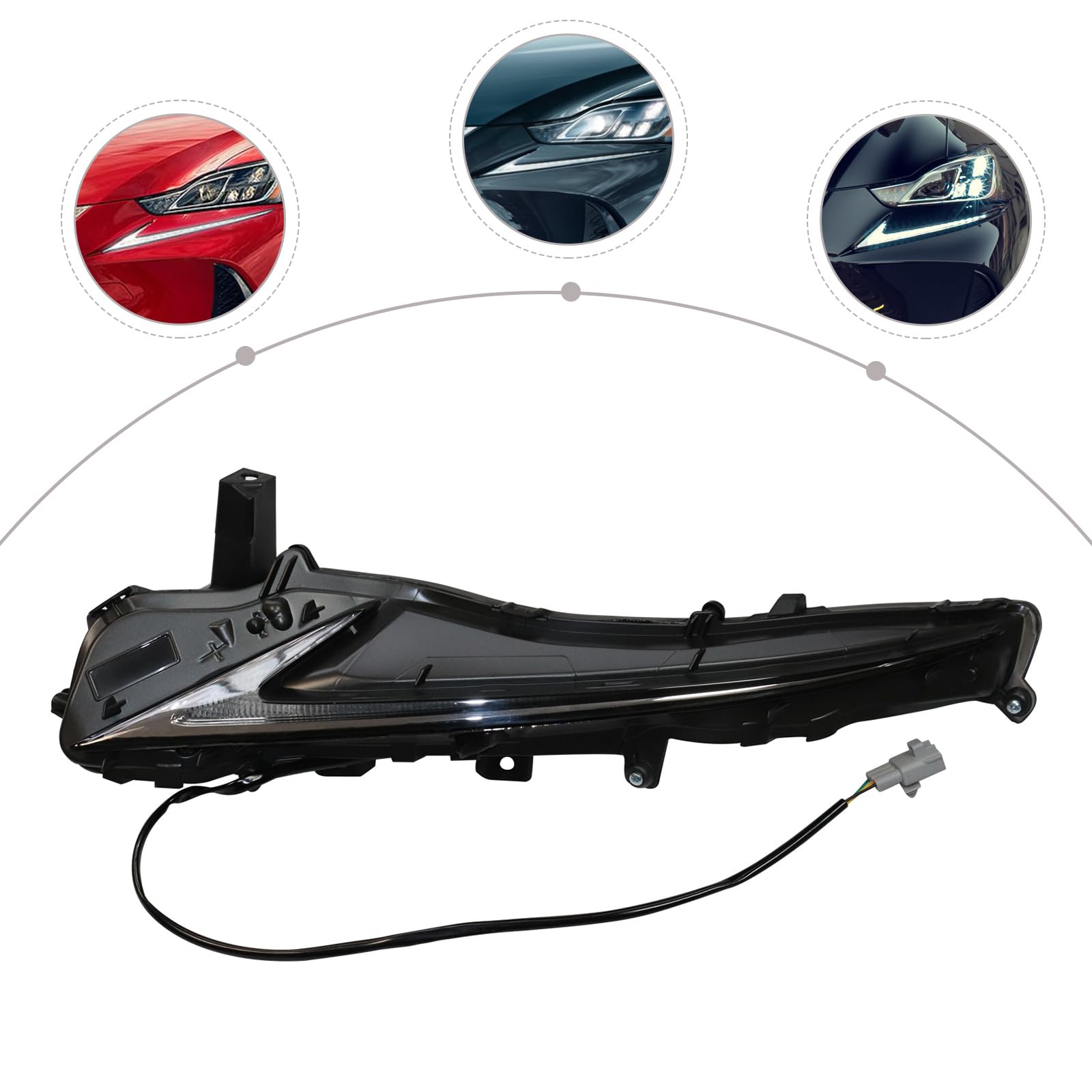 XIJIE LED Daytime Running Light Assembly Compatible With 2017 2018 2019 2020 LEXUS IS200T/ IS300/ IS350 DRL Driver's Left Side Black Housing Clear Lens LH
