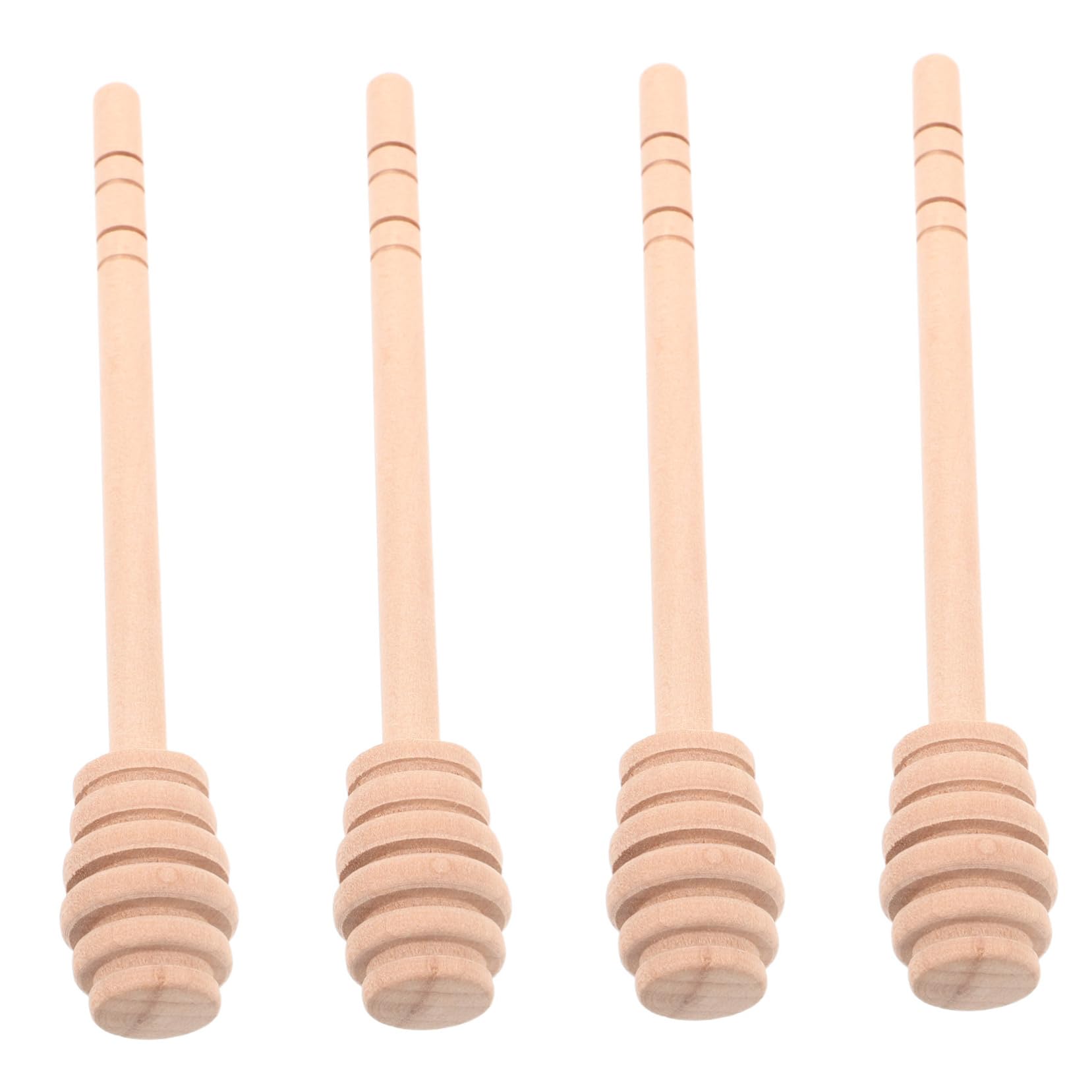 FUNOMOCYA 4Pcs Wooden Mixing Sticks for Honey Syrup and Jam Ergonomic Design for Easy Serving Kitchen Tool for Baking and Gifting