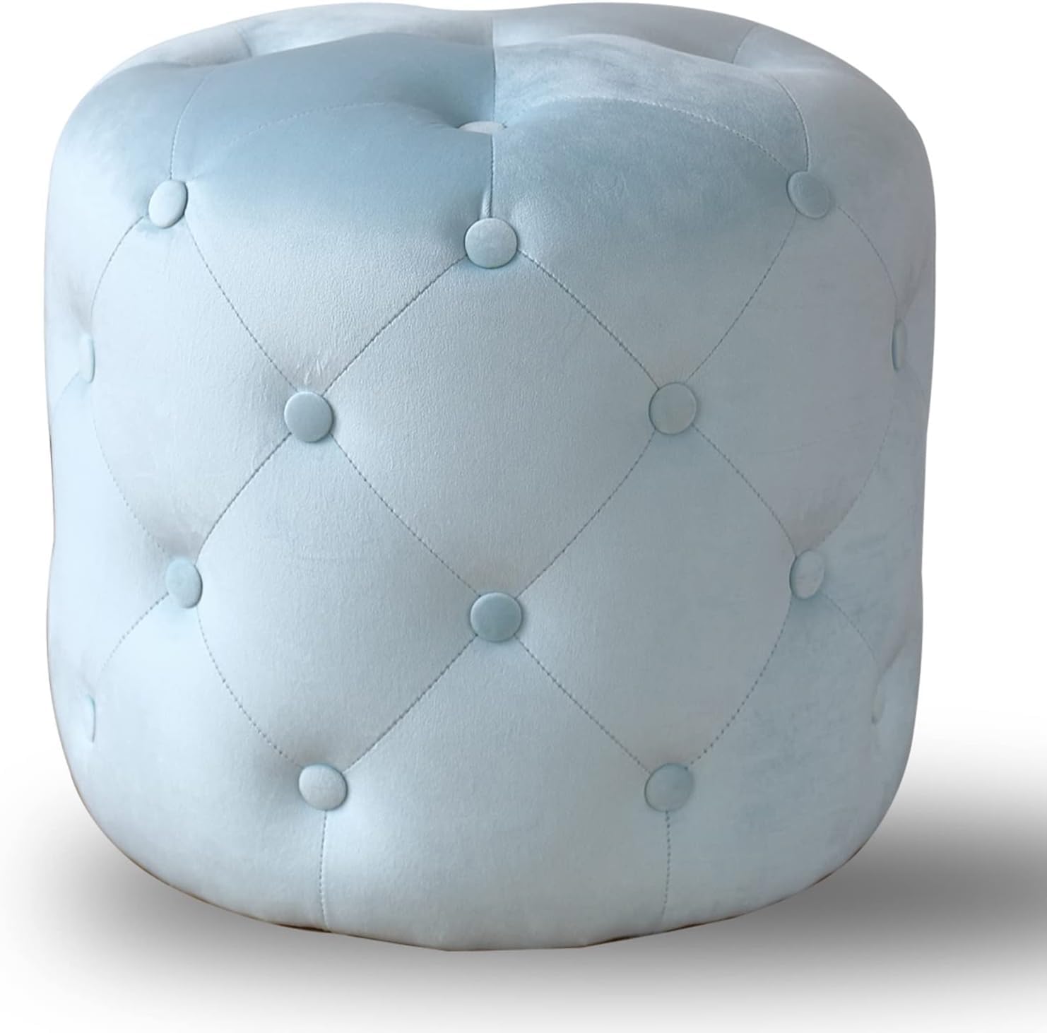 Tabourets et repose-pieds de salon en bois rembourré bleu 45cm