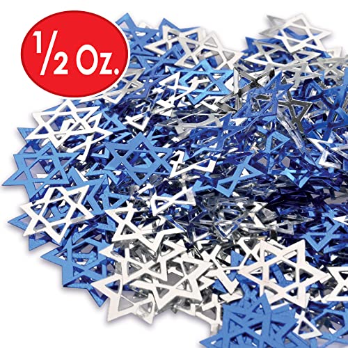Fanci-Fetti Star Of David (Blue & Silver) Party Accessory  (1 Count) (.5 Oz/Pkg) #TOP1