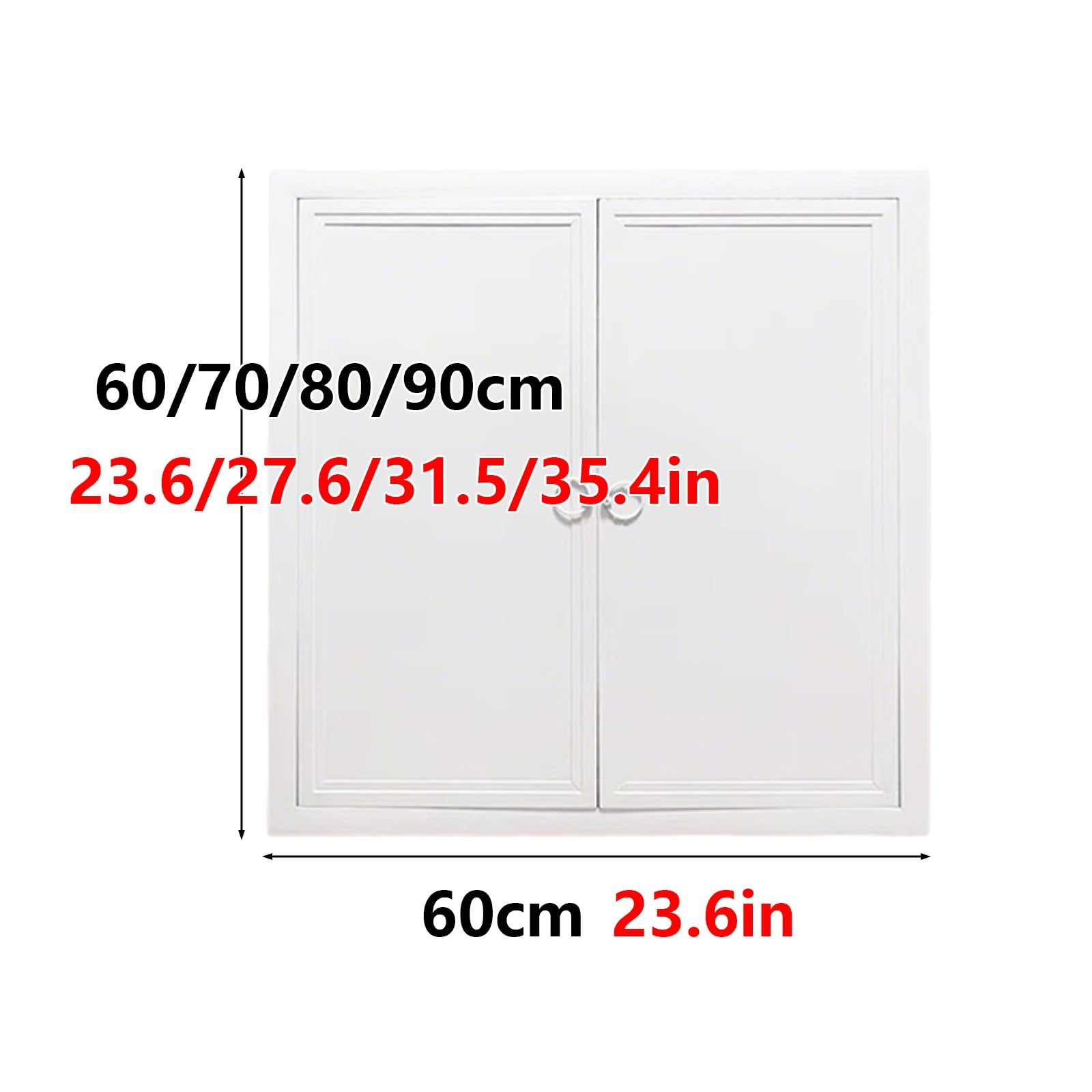 Panel de acceso para paneles de yeso de acero galvanizado, doble puerta con asa, 60 x 80 cm, ideal para fontanería, medidores de gas y distribución de agua, construcción de aleación de aluminio