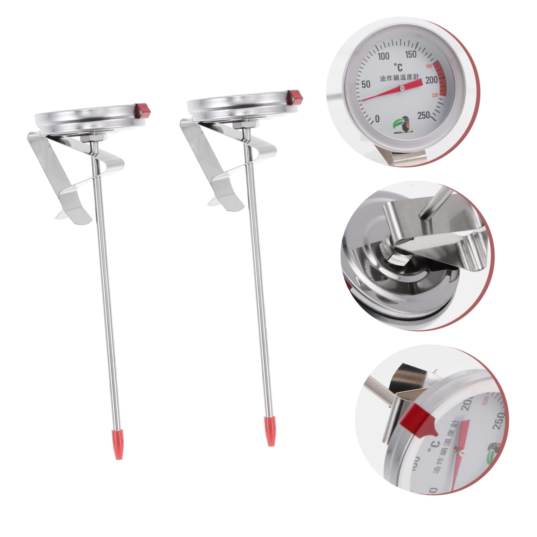 DECHOUS 6piezas De Cocina De Acero Inoxidable De Alta Temperatura Medidor De Temperatura Para y Escala Clara Para Cocinas Domésticas y Freidoras