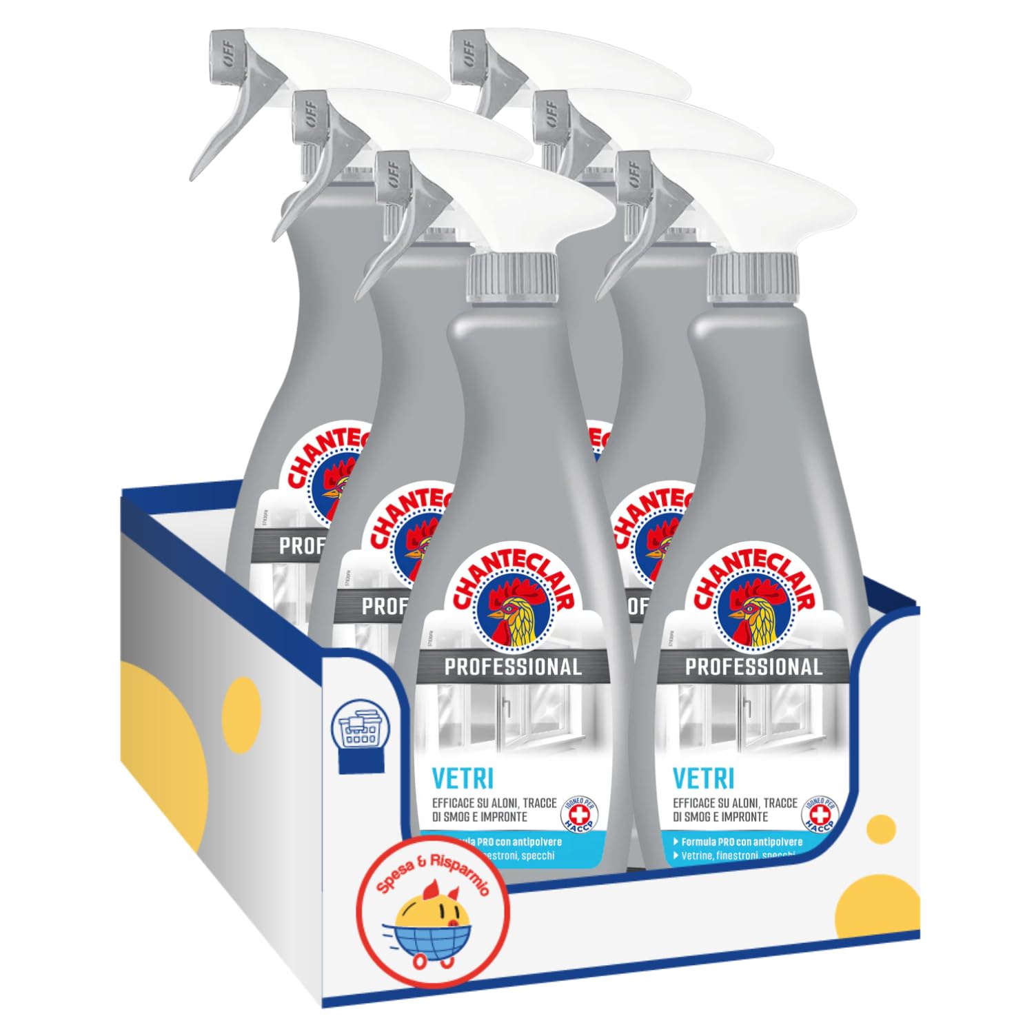 Detergente Vetri Multiuso Spray 700ml – Pulizia Senza Aloni – Asciugatura Rapida (6 pezzi)