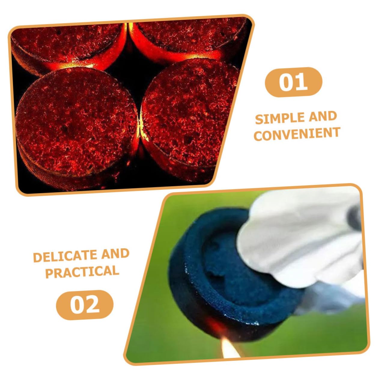 Mipcase Pastillas de Carbón Vegetal Carbón Negro Fácil de Usar y Ligero 70 para Barbacoa Portátil Adecuado para Fiestas Familiares y Senderismo al Aire Libre