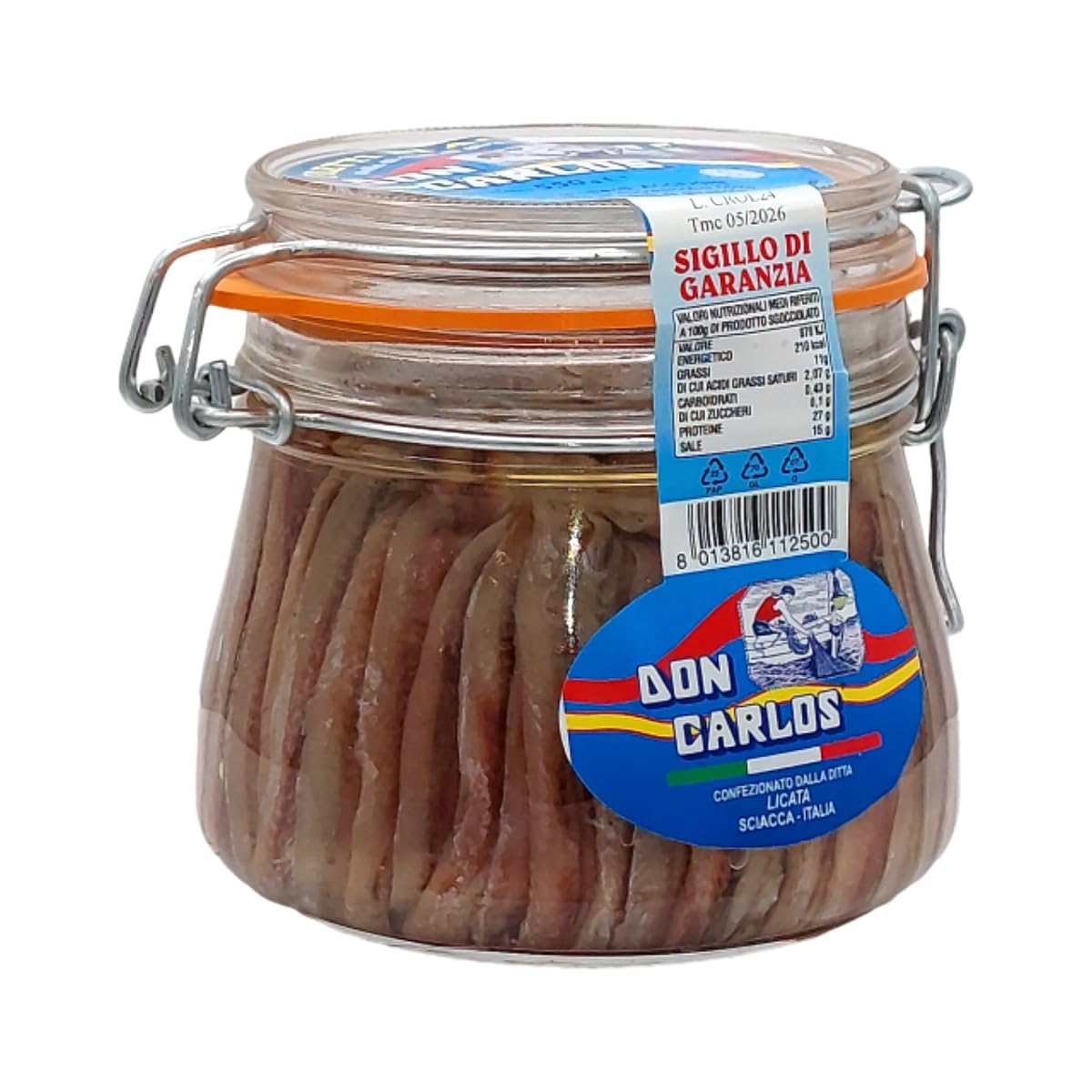 Filetti di Acciughe sott'Olio di Sciacca 550g