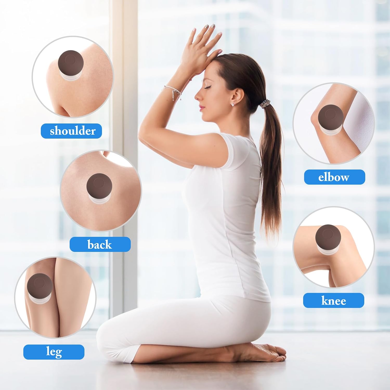 Nuanchu 2 Pieces Glass Cupping Set, Facial Cupping Cups Glass Silicone Cups Vacuum Suction for Face Skin Back Shoulder Muscle(1 Inch and 1.4 Inch Diameter,Brown)
