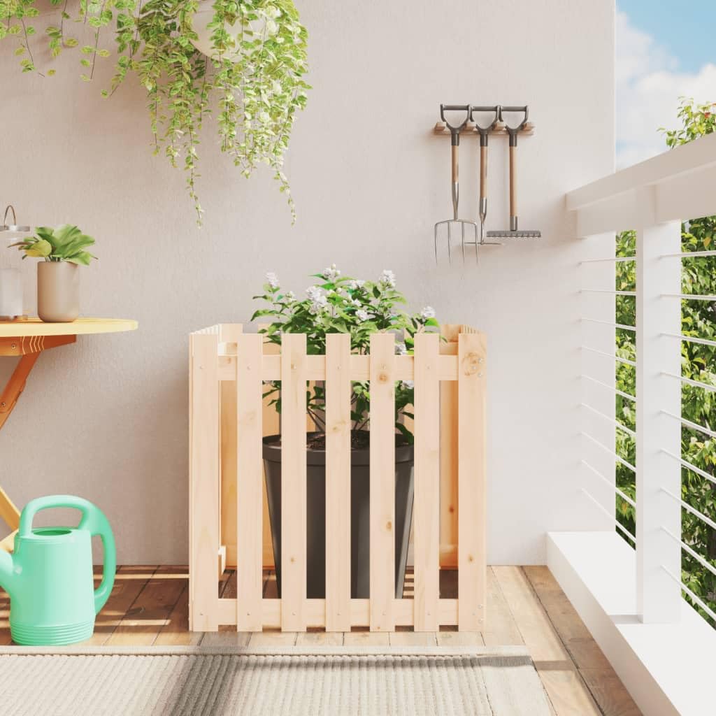 Vaso per piante in legno di pino massiccio, extra grande, con effetto rustico, per fiori, piante ed erbe aromatiche, in legno naturale, versatile come vaso
