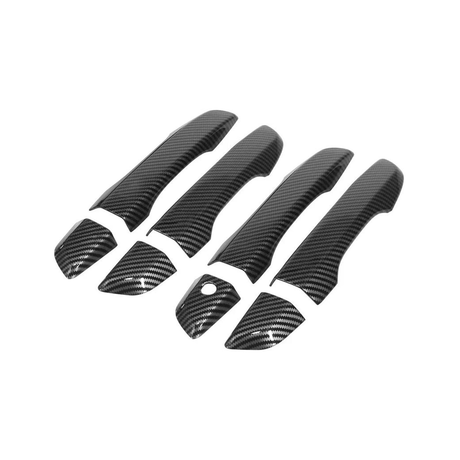 FIXCOR for Civic 10th Gen 2016-2021 Car Carbon Fiber Style Black Exterior Door Handle Moulding Cover Trim W/Keyless Entry Decor(Carbon)