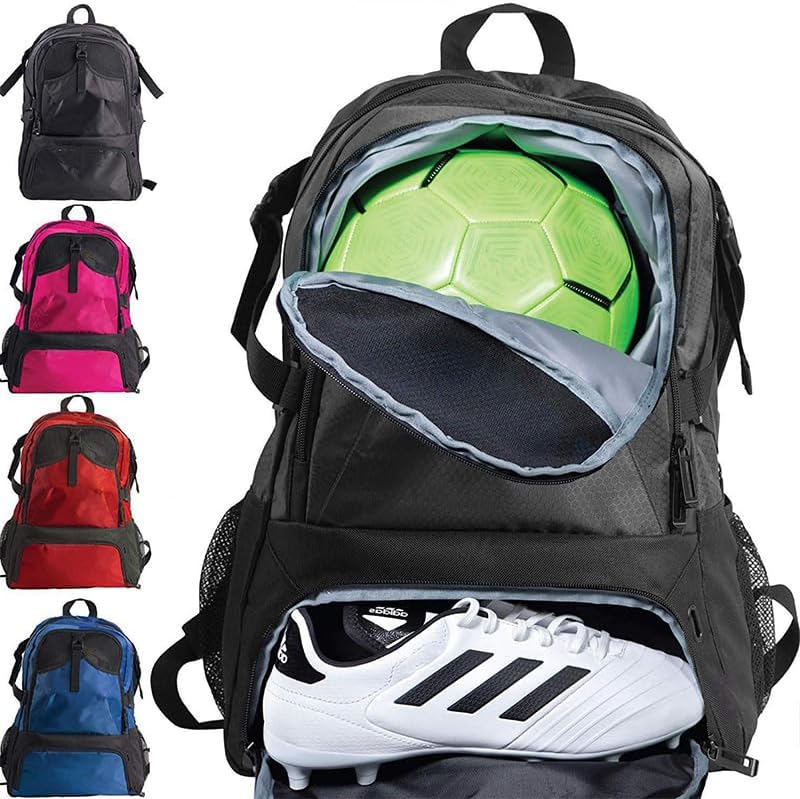 ALEVMOOM Soccer Backpack,Soccer Bag with Ball Holder, Water resistant Sport Equipment Bags Basketball Volleyball Football