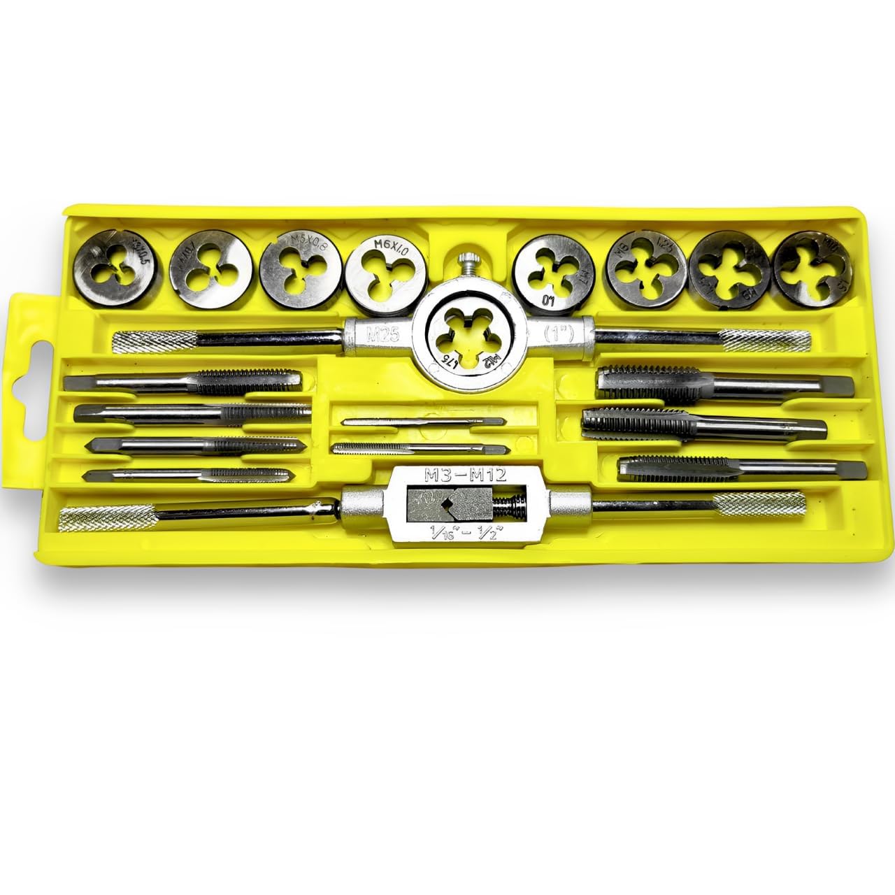 A&S TOOLS SHOP@ Practical/set Metric Handle Taps Dies Sets Kits Screw Thread Taps Carbon Steel M3-M12 Taps Dies Wrench Screw (20 Pic)-picture-47