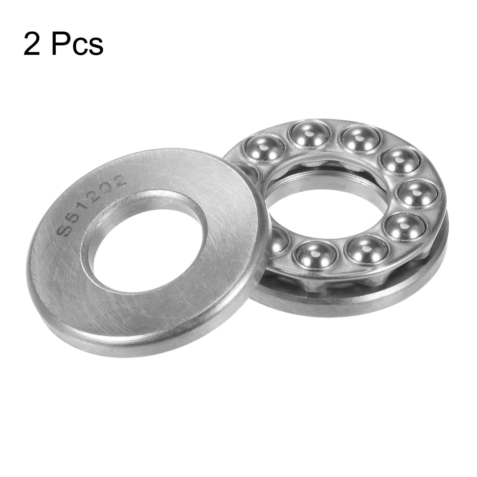 4 Ensembles De Roulements à Billes De Poussée 51202 - 15x32x12 Mm - Acier Chromé - Classe ABEC3