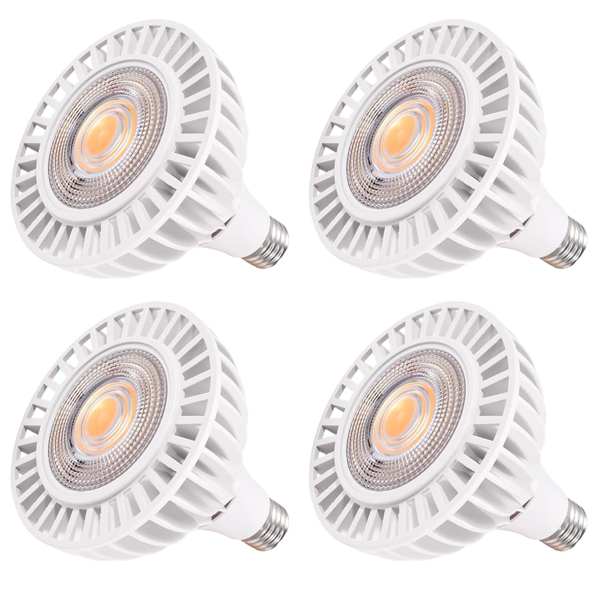4er-Pack PAR38-Flutlicht-LED-Lampen, 40-Watt-COB-dimmbare Glühbirne (entspricht 300 Watt), ultraheller 4000-Lumen-Strahler, AC 220–240, E27-Sockel, 10–100% Helligkeitsanpassung