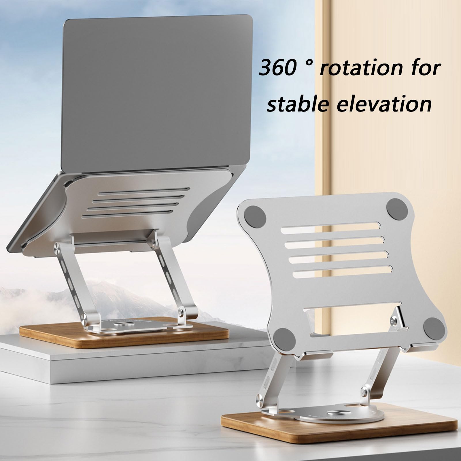 Soporte ergonómico portátil para computadora con diseño giratorio de 360 grados y altura para una mejor refrigeración del soporte de computadora