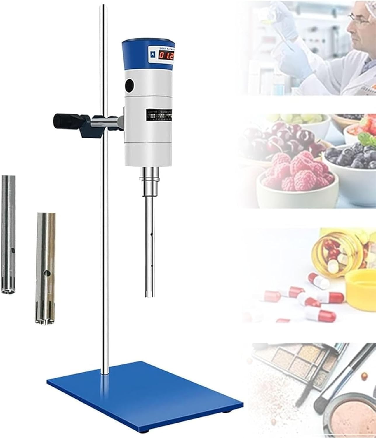 Homogeneizador ultrasónico de alta velocidad, capacidad de 30-13 litros, velocidad ajustable 30-11000 rpm, 2 cabezales de trabajo para una emulsificación líquida eficiente