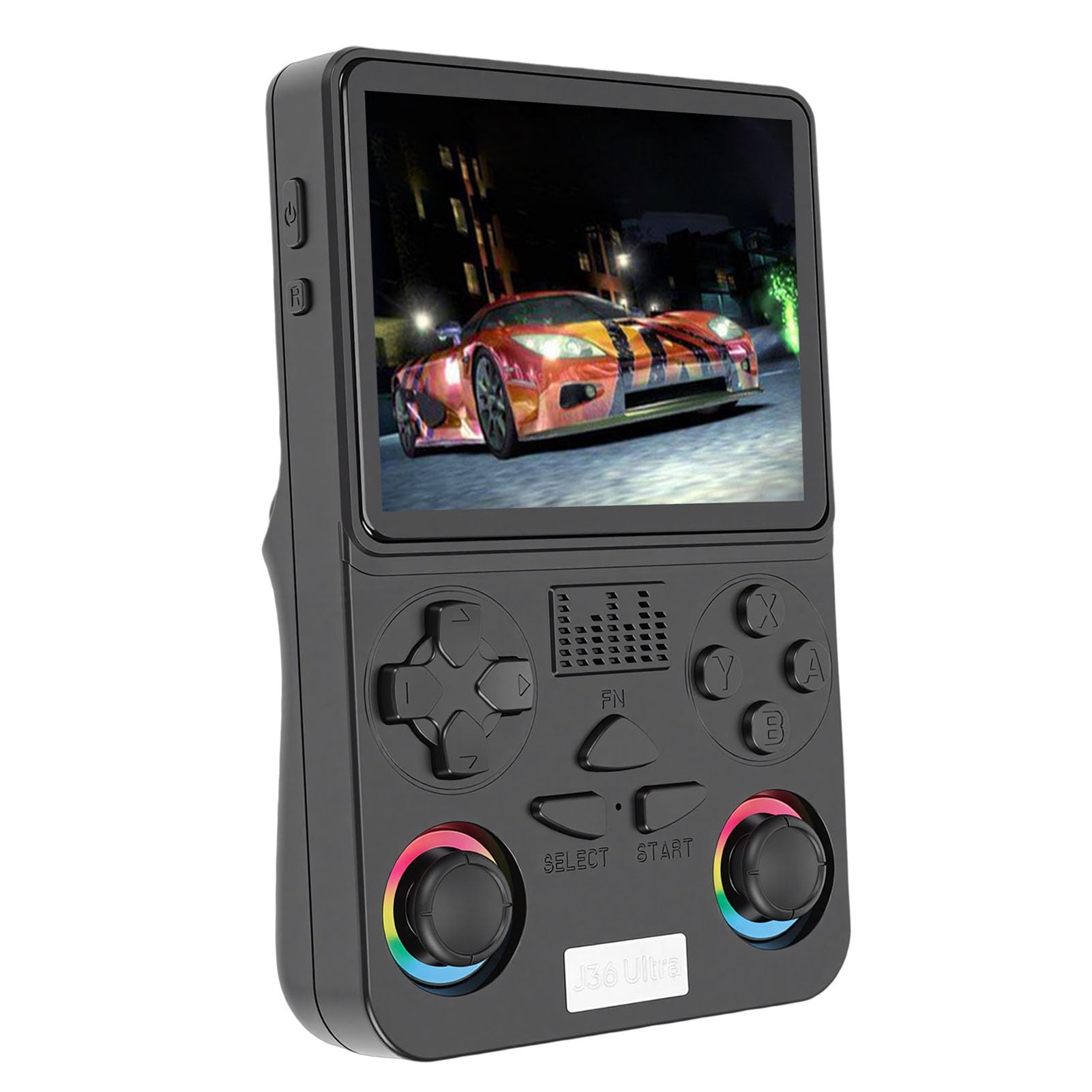 Generic Consola de Juegos Portátil Retro de 4 Pulgadas, 64 GB, Tarjeta de Memoria Incorporada, Consola de Juegos Portátil para Todas Las Edades (Black)