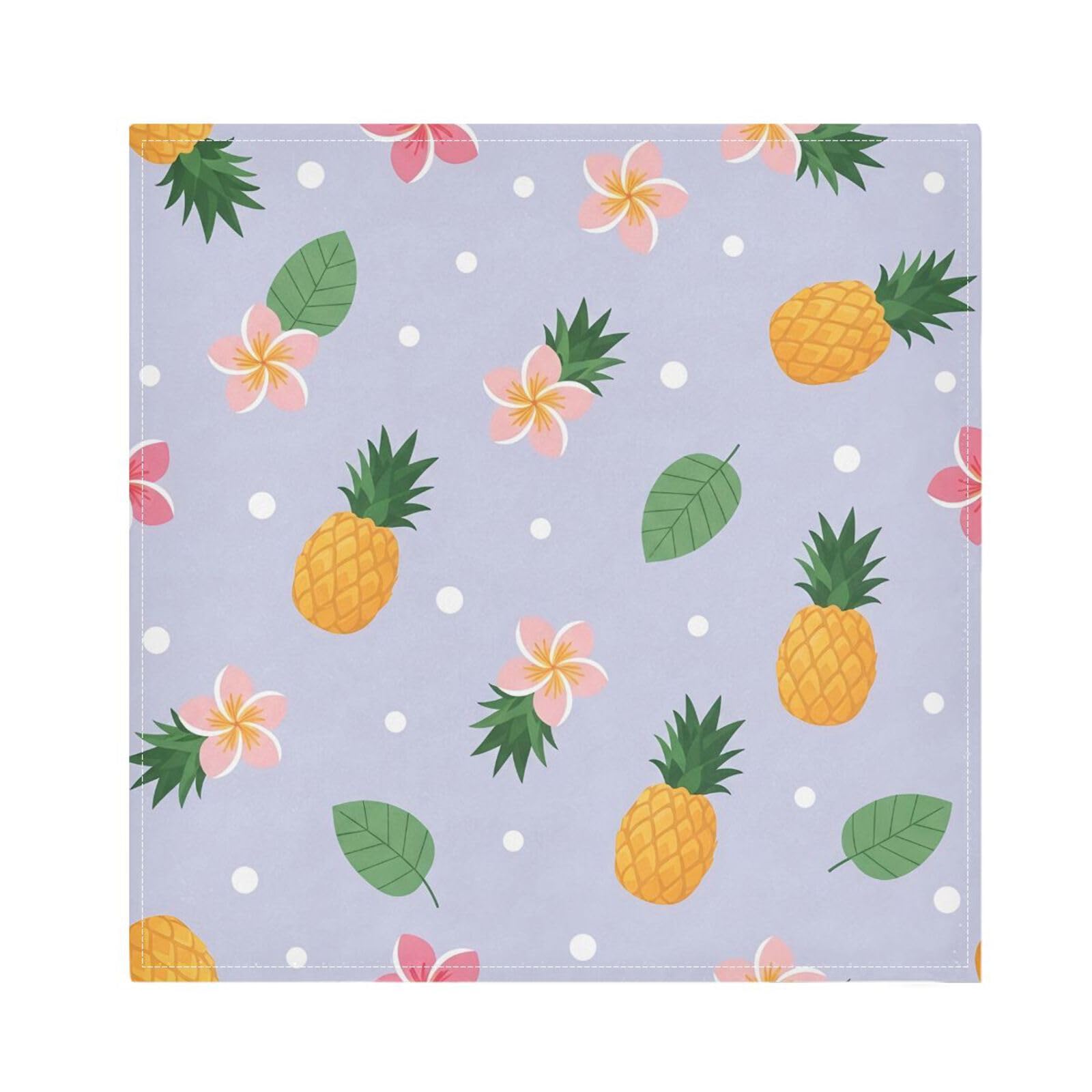 Ttgoth Pineapple Cloth Napkin Set of 4 Washable & Reusable Dinner Napkins for Dining Table, Banquets, Wedding, Party, 50x50 cm