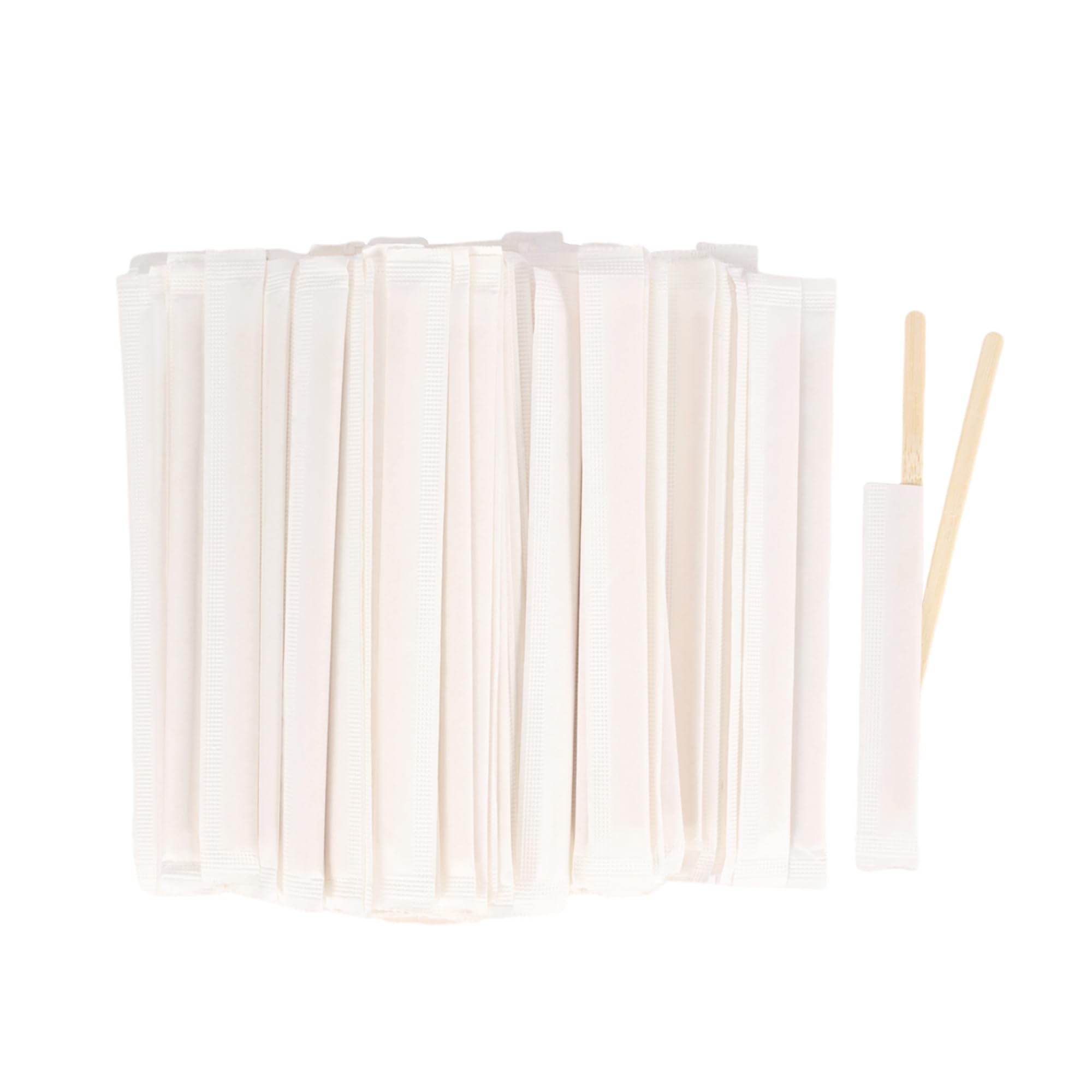 AUXIN 200 Pcs Individually Wrapped Bamboo Stirring Sticks, Disposable 14cm Long Beverage Mixing Rod, Versatile Stirrers Paddles for Bar Cocktail Tea Coffee Honey Milk Paint Pigment Scientific Chemical