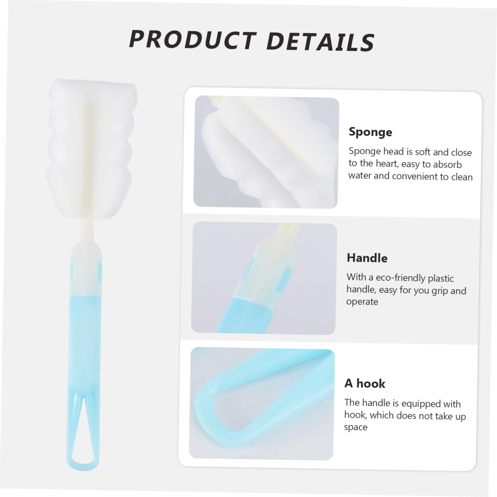 Abaodam Brosse Éponge Nettoyante Pour Biberons 1 Brosse Éponge De Nettoyage Pour Biberons Passe Au Lave-vaisselle Douce
