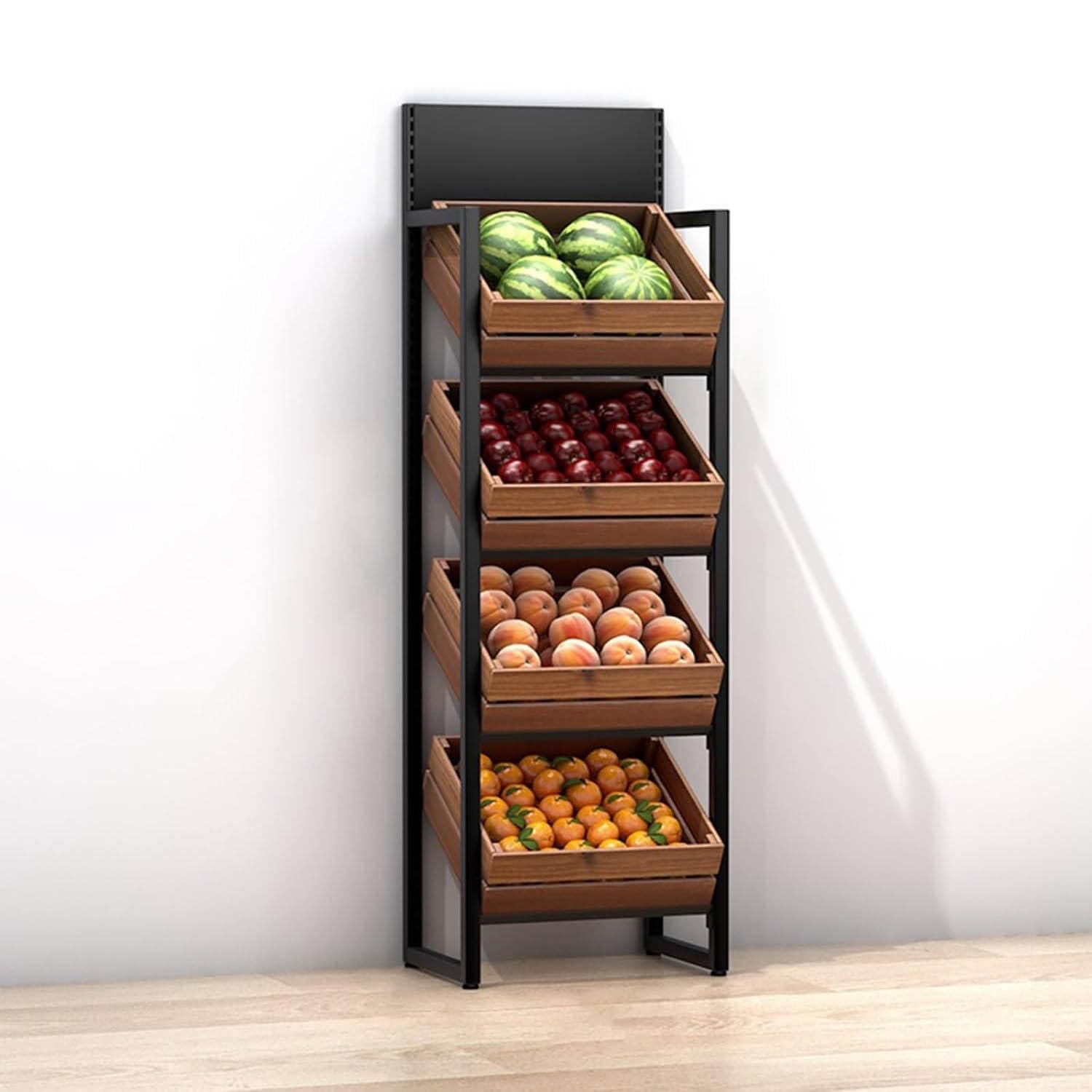 Estante para frutas y verduras de 4 niveles: dile adiós al desorden en la cocina