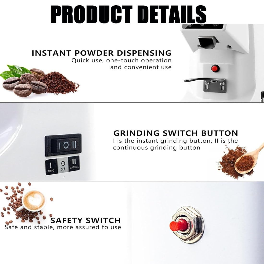 Molinillo café eléctrico 200W,Control dosis Inteligente Black-1500ml | 19 Niveles molienda, Capacidad 200/500 g,muelas Acero Inoxidable, para Goteo,Espresso/Prensa Francesa