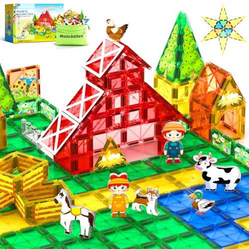 Juguetes de azulejos magnéticos con animales de granja para niños de más de 3 años, bloques magnéticos, juguetes de construcción para niños de 3 a 5 a 5 a 7 años, imprescindibles para el aula