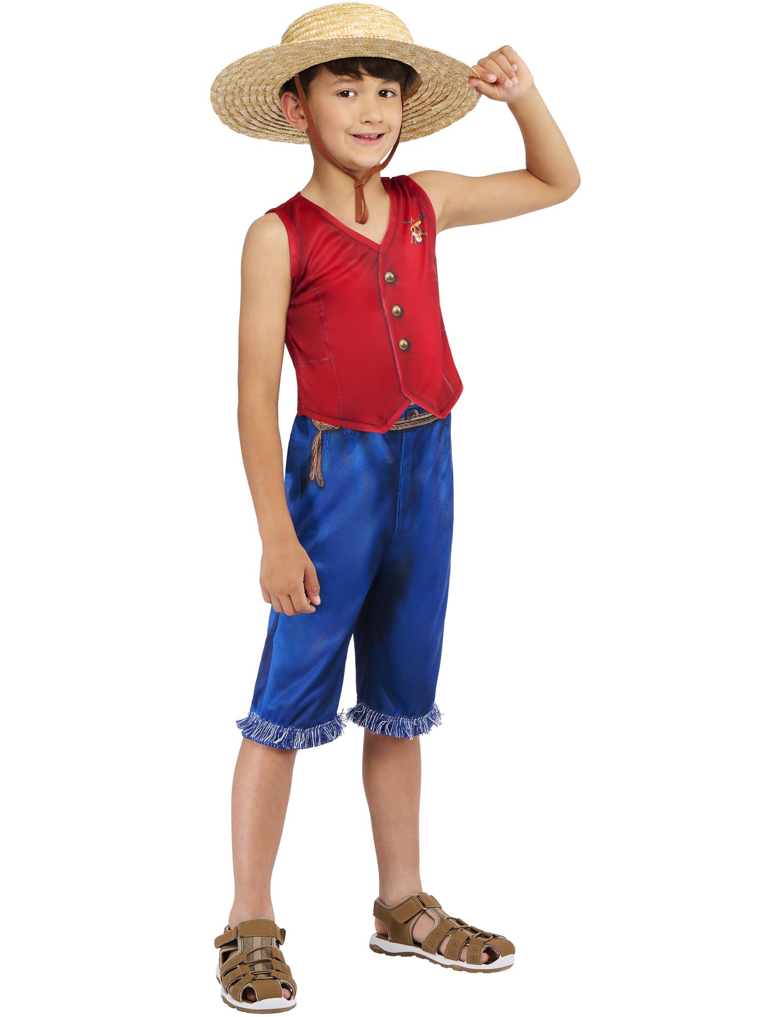 Rubies Official One Piece Monkey D. Luffy Child Costume, Kids Fancy Dress