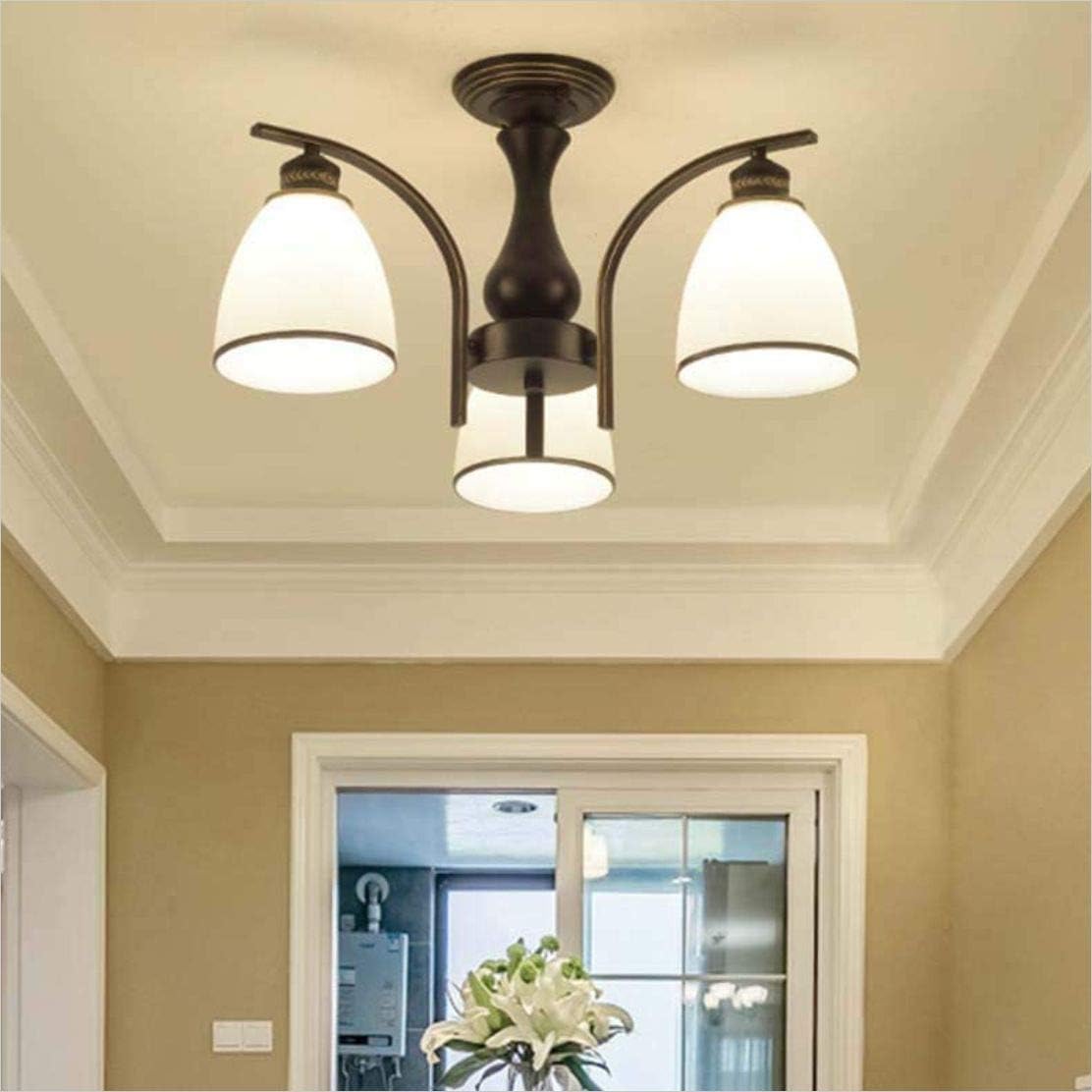 Crеаtіvе Prоduсt BOKT Flush Mount Ceiling Light Chandelier Black Vintage Ceiling Light Fixture Metal Iron Chandelier for Dining Room, Bedroom, Living Room E26 (3 Lights)