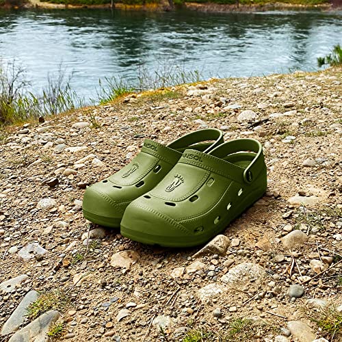 Image of NUUSOL Unisex McCall Clog; Non-Slip Hiking /Plantar Fasciitis Footwear; Soft, Lightweight & Comfortable; Arch Support & Textured Footbed, Cedar Green, 8 Women /7 Men