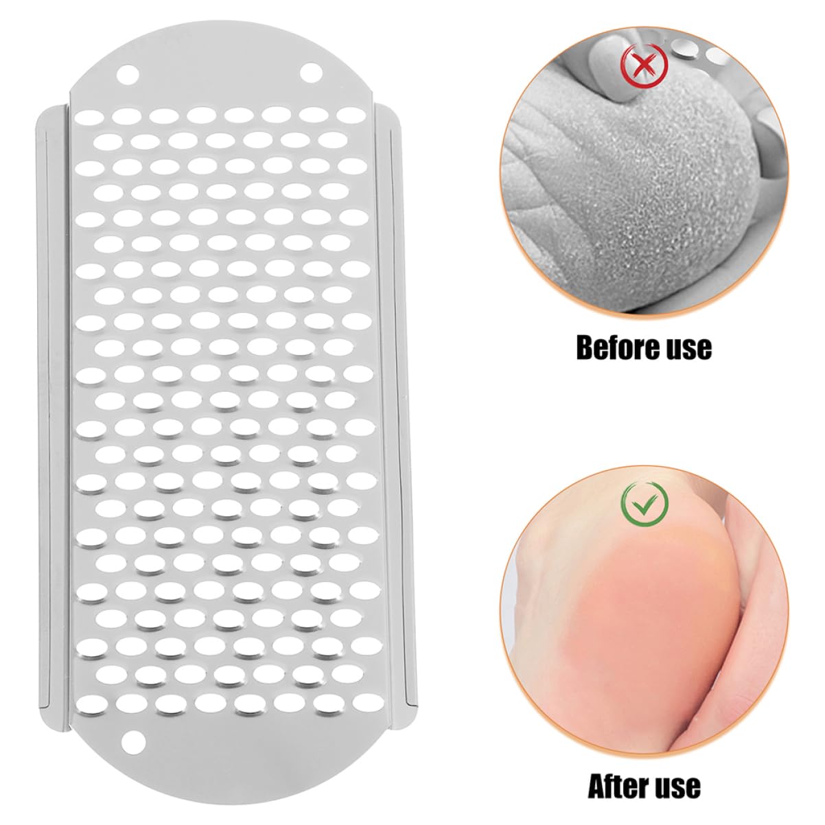 GARVALON 4pcs Stainless Steel Foot Files for Hard Skin Removal Tools for Dead Skin Exfoliation Handheld Scraper for Smooth Feet Care