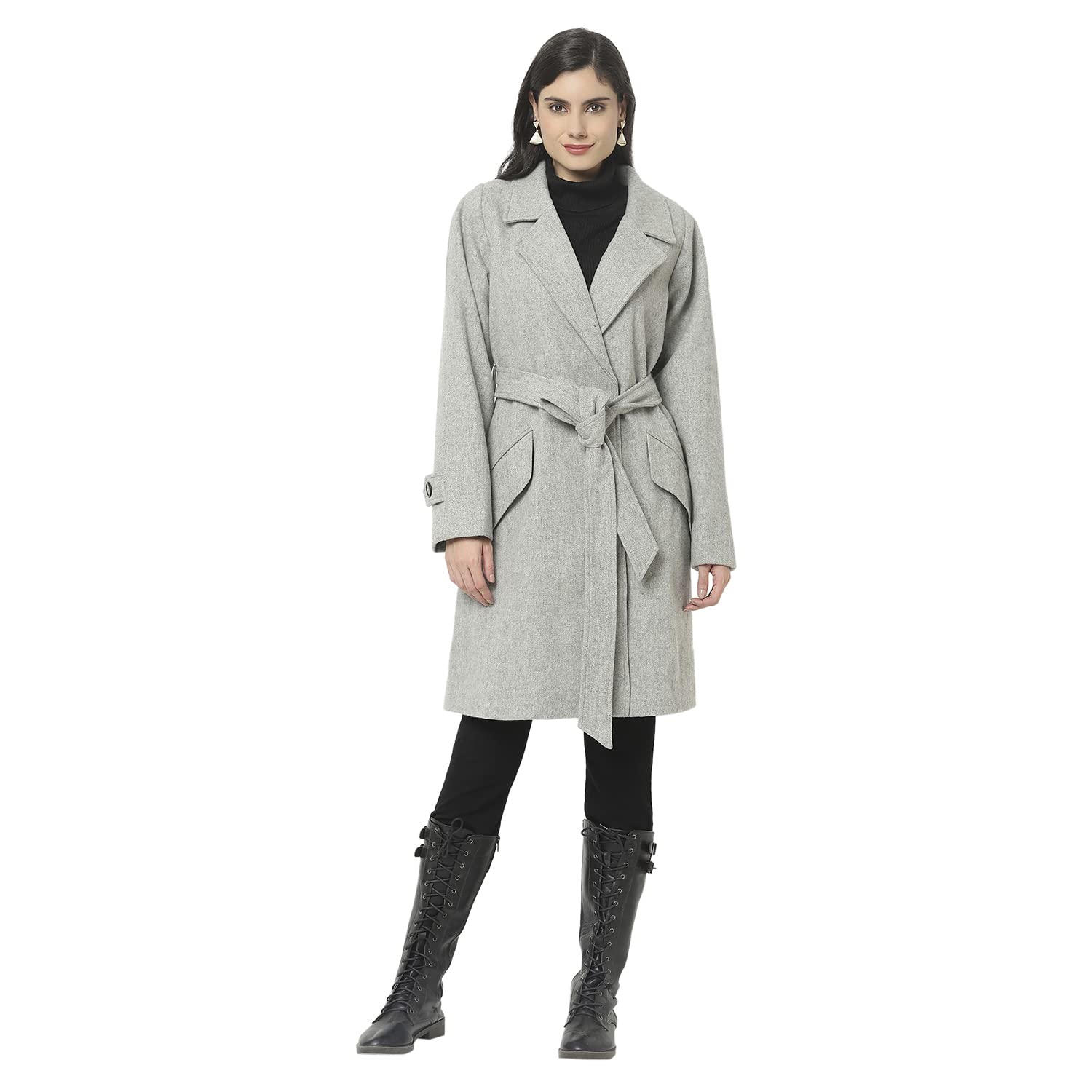owncraft Women's Grey wool coat-picture-14