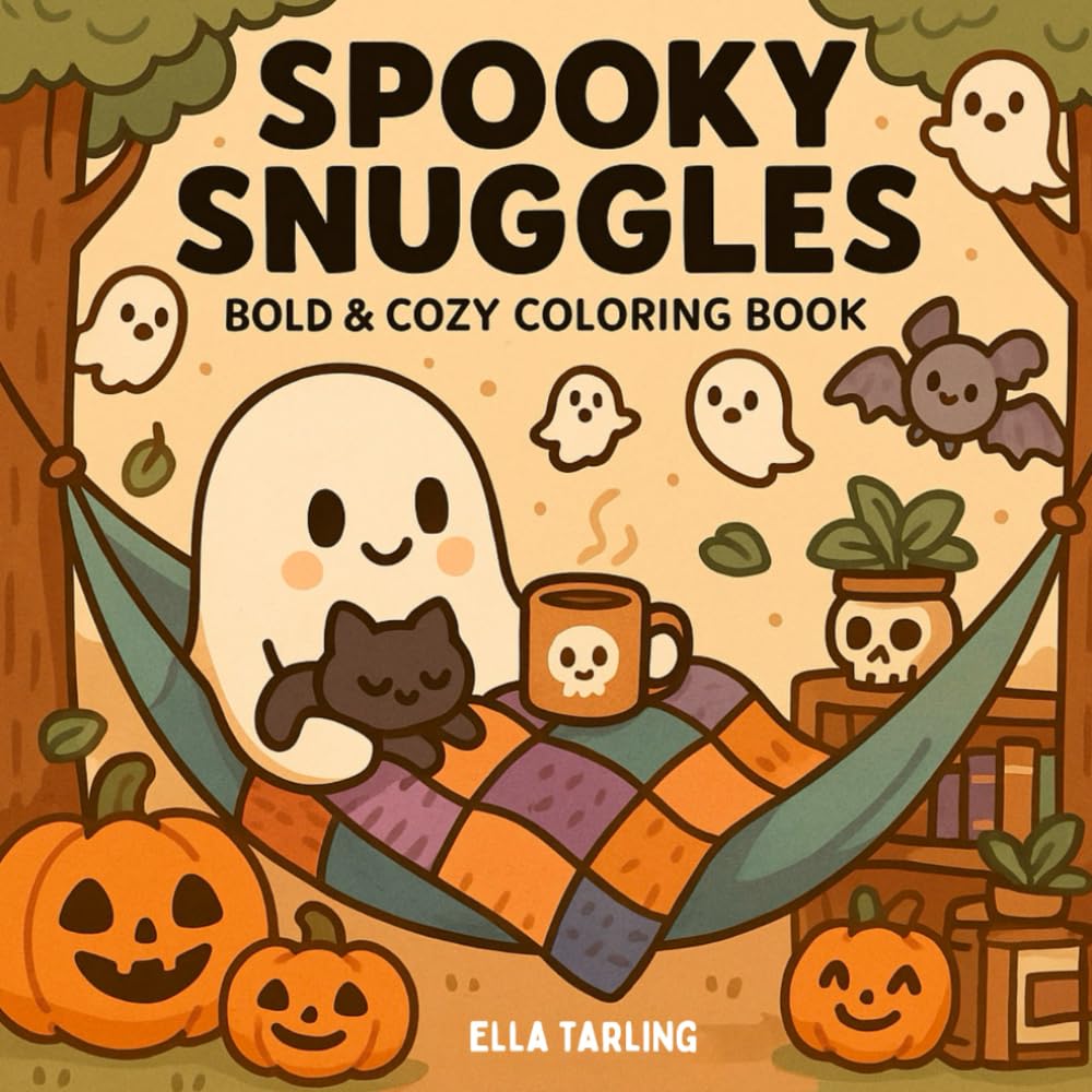 Spooky Snuggles Halloween Coloring Book: 40 Bold & Easy Pages for Kids, Teens & Adults – Featuring Ghosts, Pumpkins, Bats & More (Snuggles Coloring ... & Easy Designs for Every Season & Holiday)