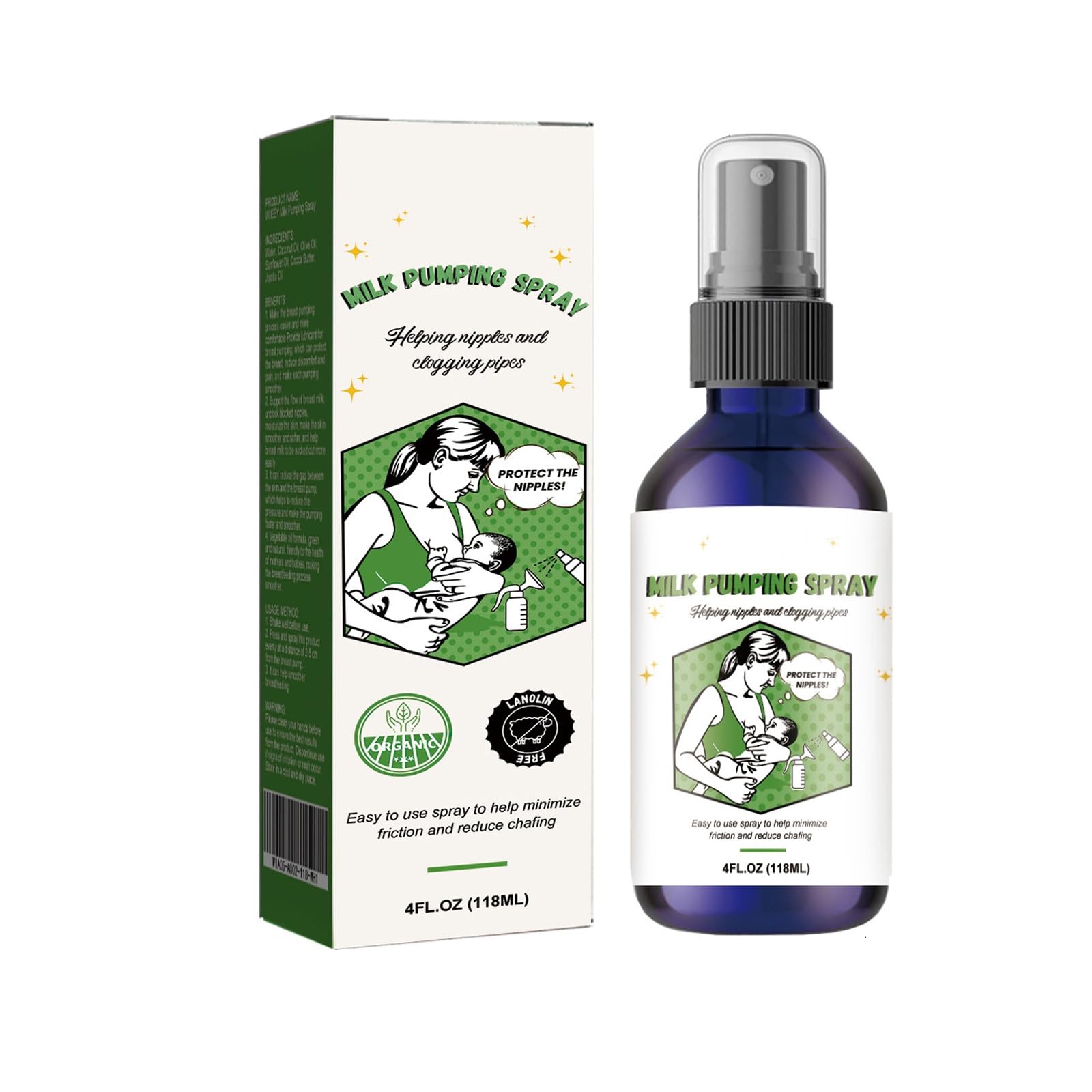 Breast Care Moisturizing Repairing Pumping Spray,Non-Greasy Breastfeeding Supplies to Moisturize Skin,Hydrating Breast Caree 118ML
