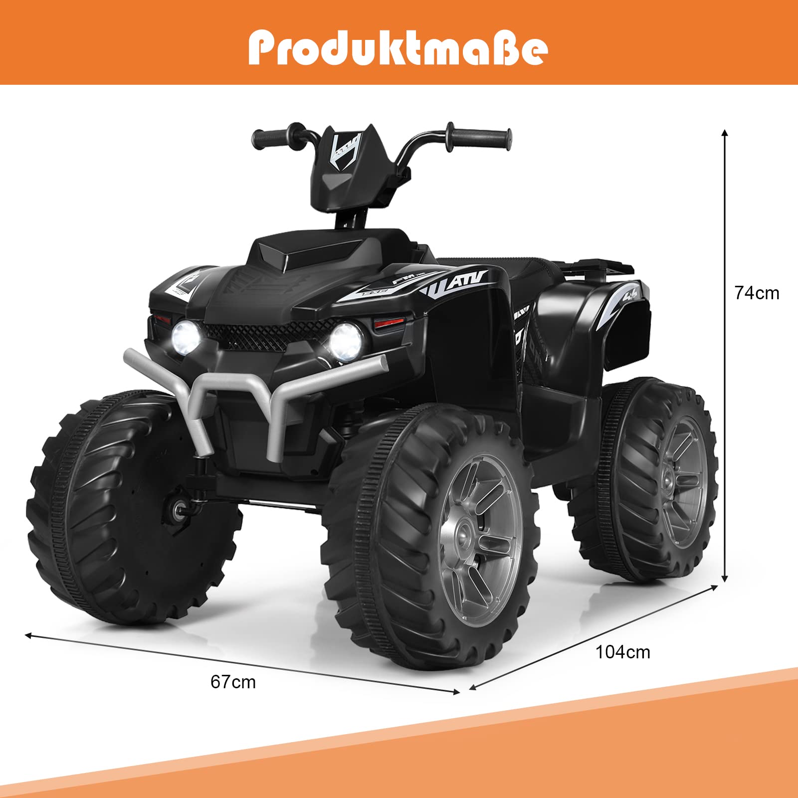 Presverglech für COSTWAY Elektro-Knderauto 12V Knderquad, 2 Stzer