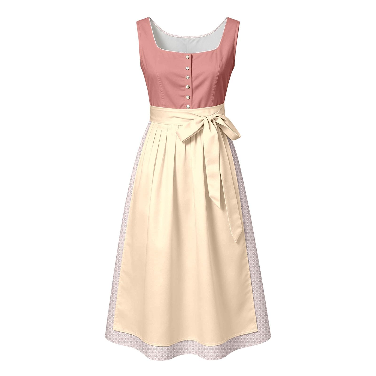 Grembiule da festa della birra con cintura per costumi cosplay, elegante grembiule in stile bavarese, comodo, ideale per eventi all'aperto, inverno, con raffinato motivo stampato combinato con l