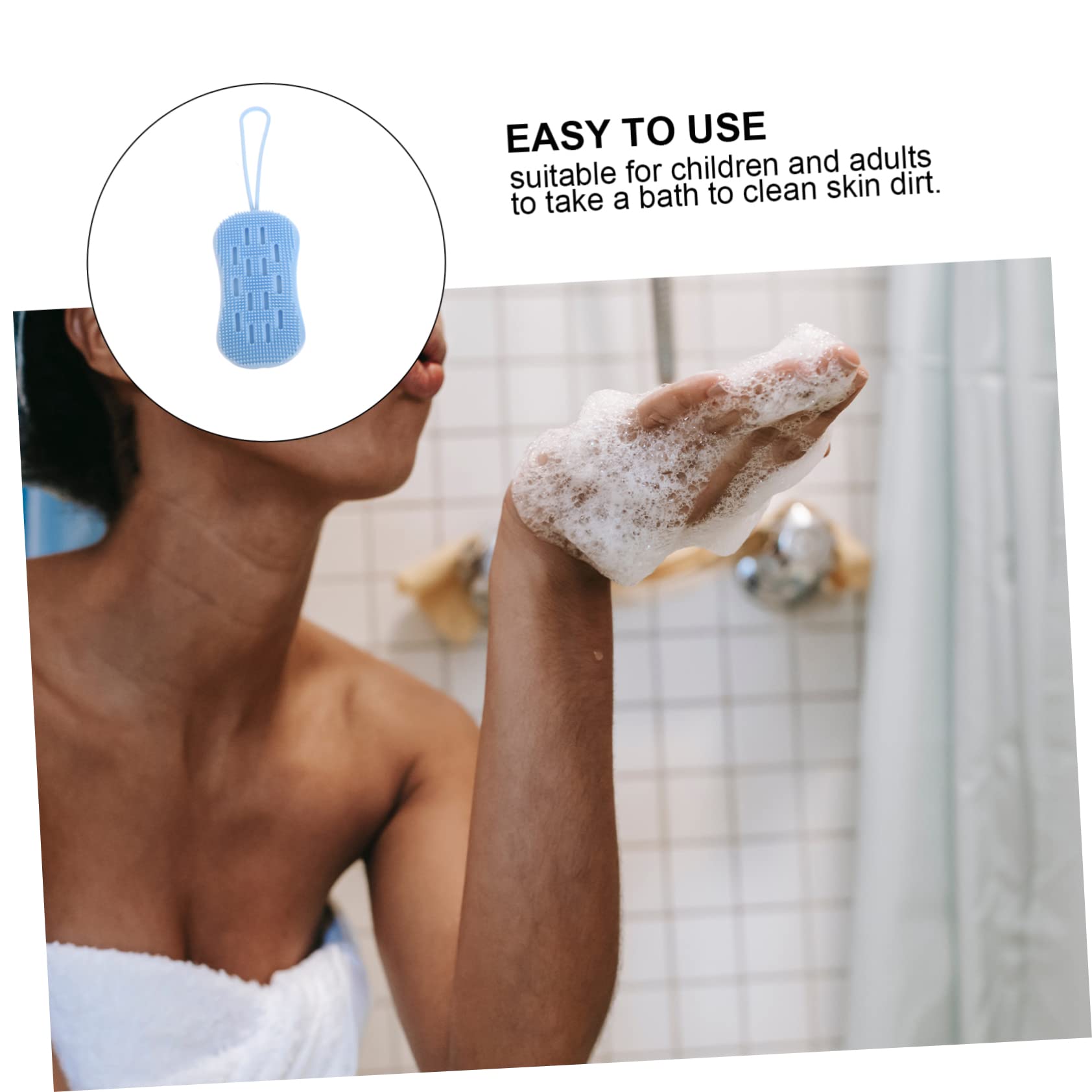 Healeved 4piezas Cepillo Para Masaje y Limpieza Corporal Guantes Exfoliantes De Doble Cara Para Uso Mano Espacio Ahorra y Fácil De Colgar Para Cuerpo y Pies
