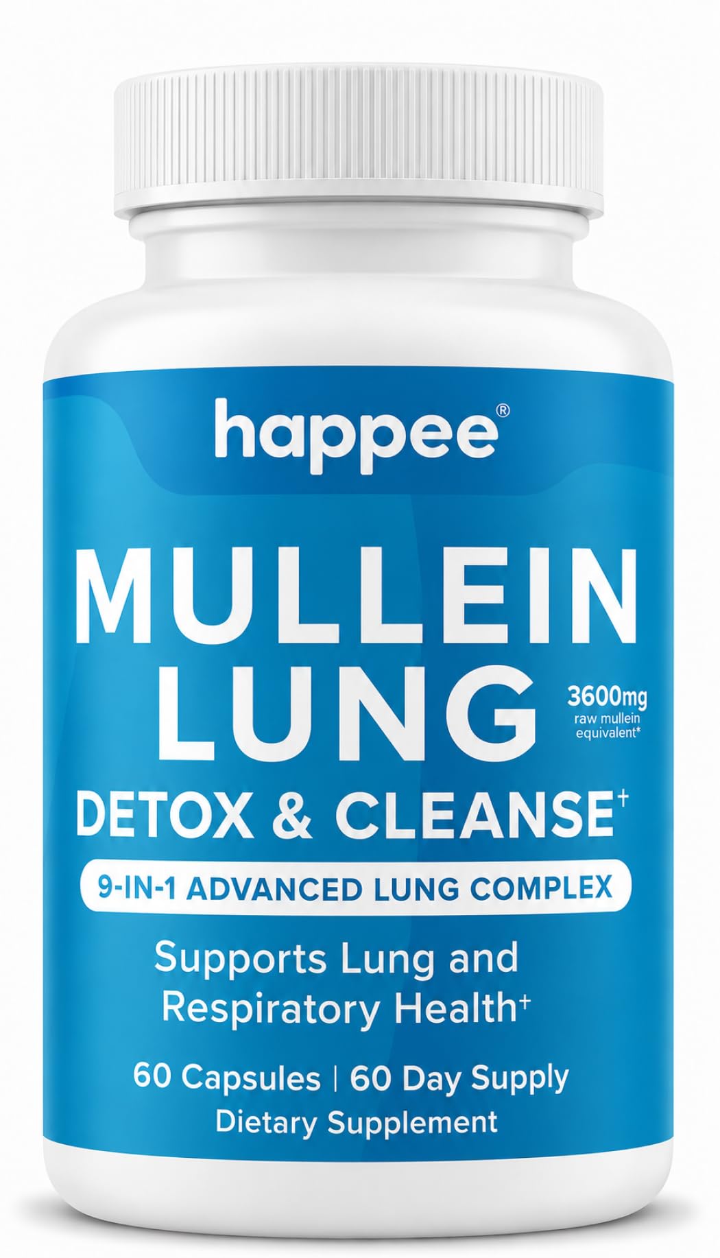 Happee Mullein Lung Detox & Cleanse Supplement for Smokers, 60 Ct.