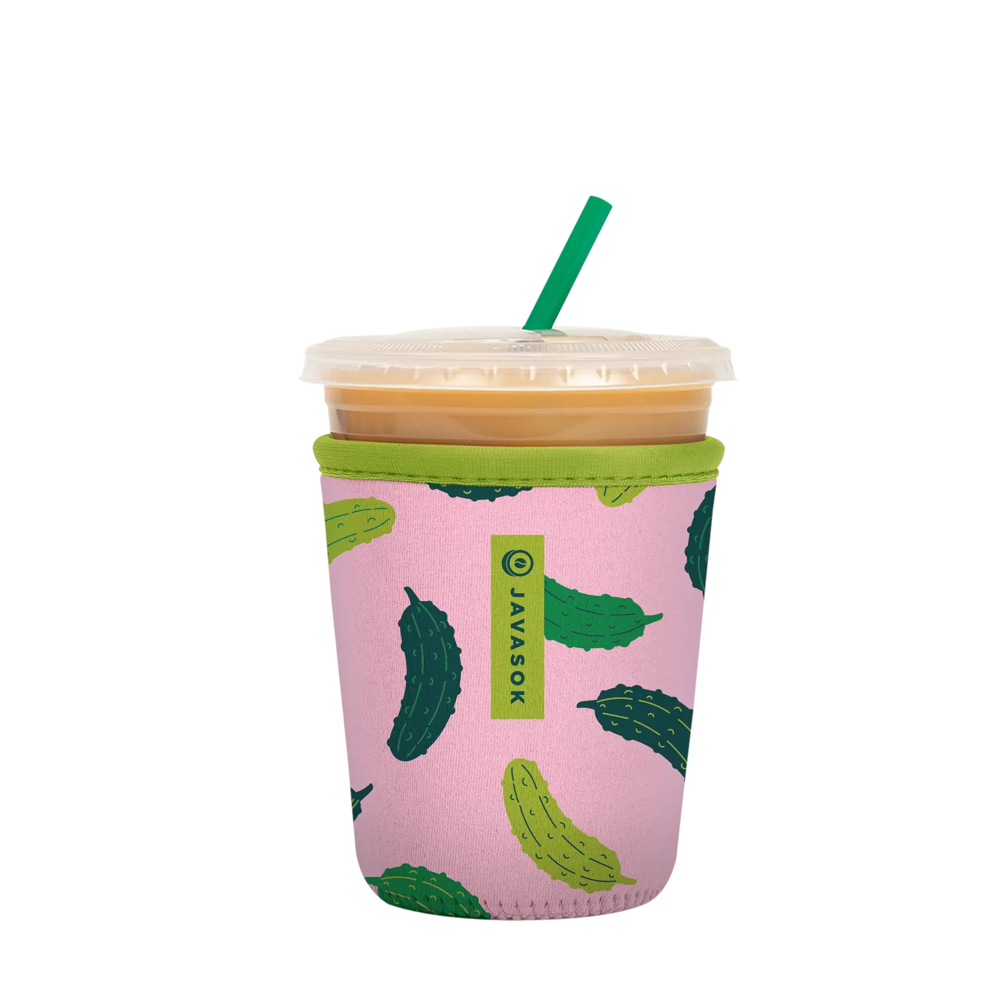 Sok It JavaSok Iced Coffee &amp; Cold Soda Insulated Neoprene Cup Sleeve (Pickle Me Pink, Small: 16-20oz)
