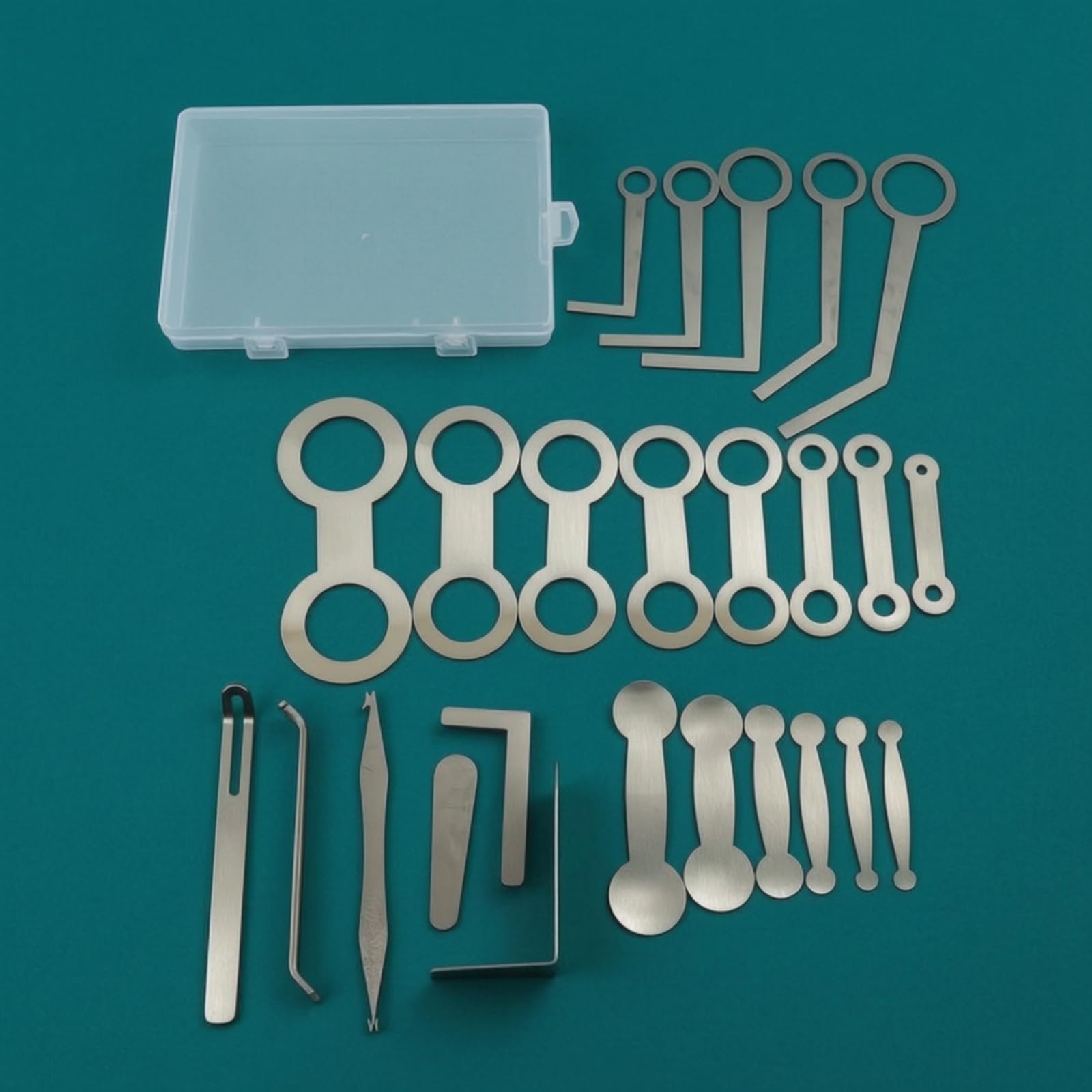 25 Pezzi Kit di Livellamento Cuscinetti con Scatola in Metallo Kit con Custodia Resistente Attrezzi per Musicisti