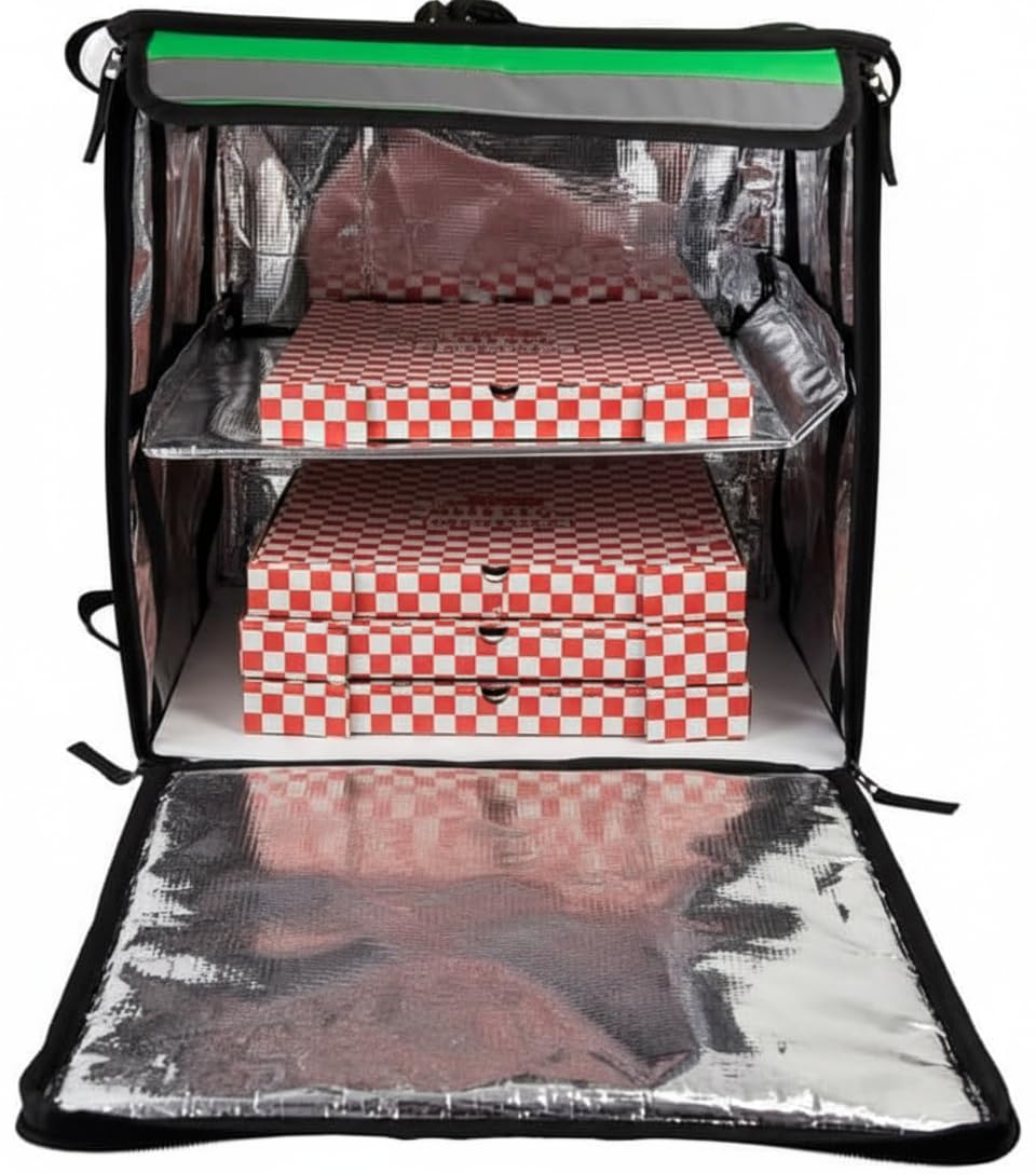 50L XL Grande zaino isolato per la consegna di alimenti, borsa termica per catering espandibile, borsa per pizza impermeabile per Uber Eats Doordash