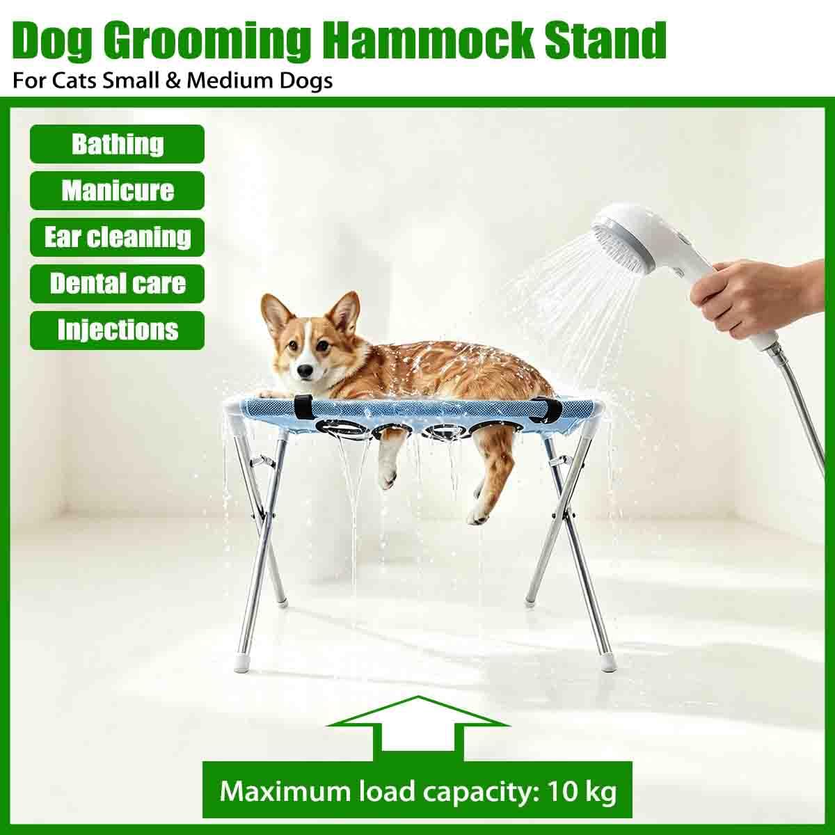 Generisch Dog Grooming Hammock Stand for Cats Small & Medium Dogs，8-Khaki