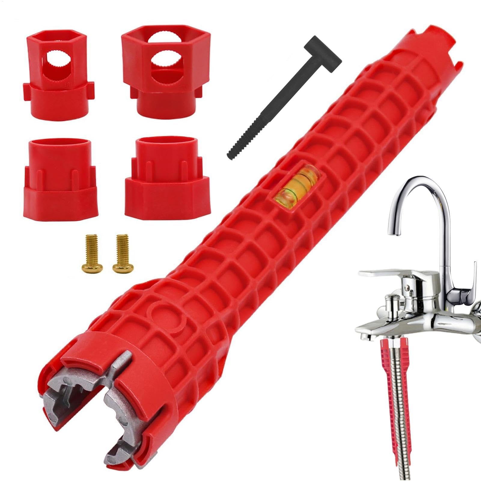 Géneric Sink Faucet Wrench, 14-in-1 Multifunctional Tap Spanner Tool, Nut Tightening Tube Spanner