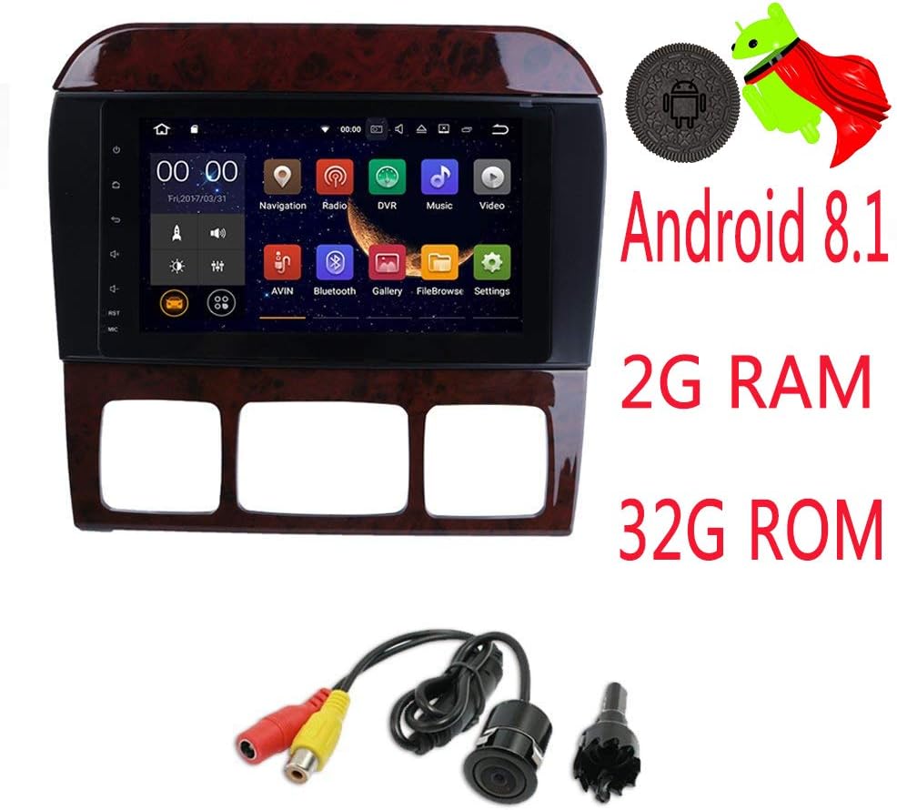 MCWAUTO for Mercedes-Benz S-Class W220 S280/S350/S400 8 Inch Android 8.1 Car Stereo Capacitive Touch Screen GPS with 1080P OBD2 CANbus Built-in DAB+ Tuner Tire Pressure Monitoring/Rear Camera